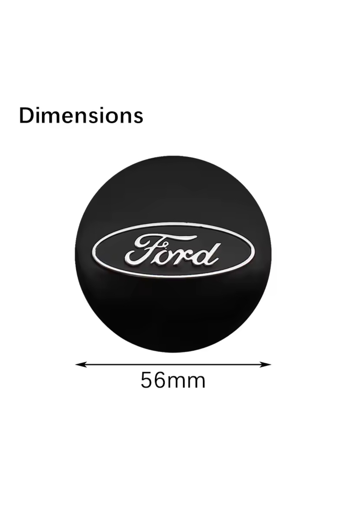 İKTUNING FORD SİYAH RENK LOGO ALÜMİNYUM 56 MM 4 ADET JANT GÖBEK STICKER