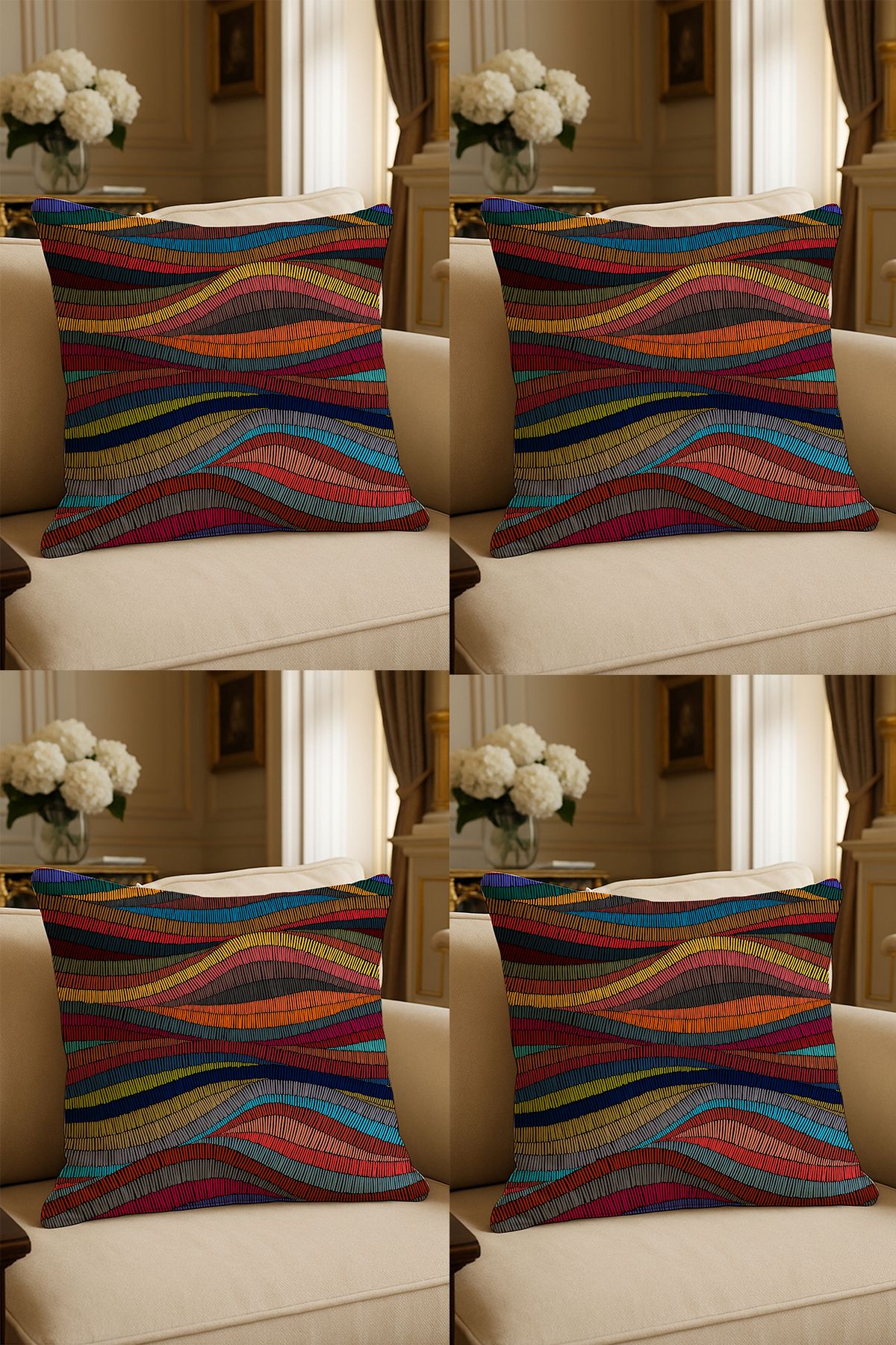 LadiesHome-Special Design Digital Printed Decorative Throw Pillow Case 43X43 cm Double Sided Set of 4 1