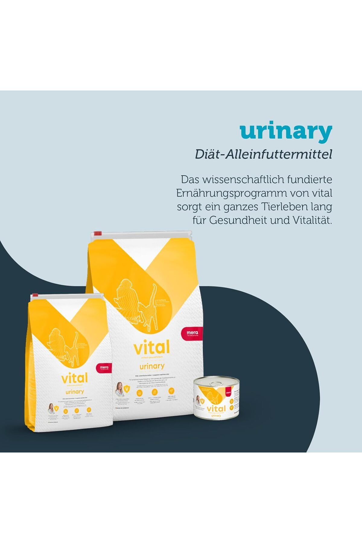Mera-MERAVITAL Uri nary (6 x 200 g), Wet Cat Food for Inflammation of the Urinary Tract, Dissolution of S 5