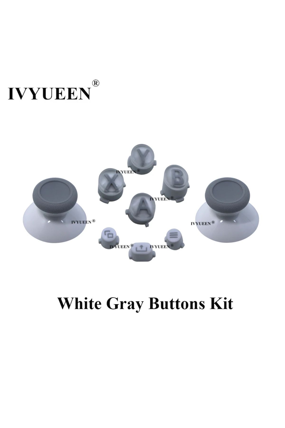 Choice-White Gray IVYUEEN for XBox Series X S Core Controller Thumbsticks ABXY View Menu Share Buttons Mod 1