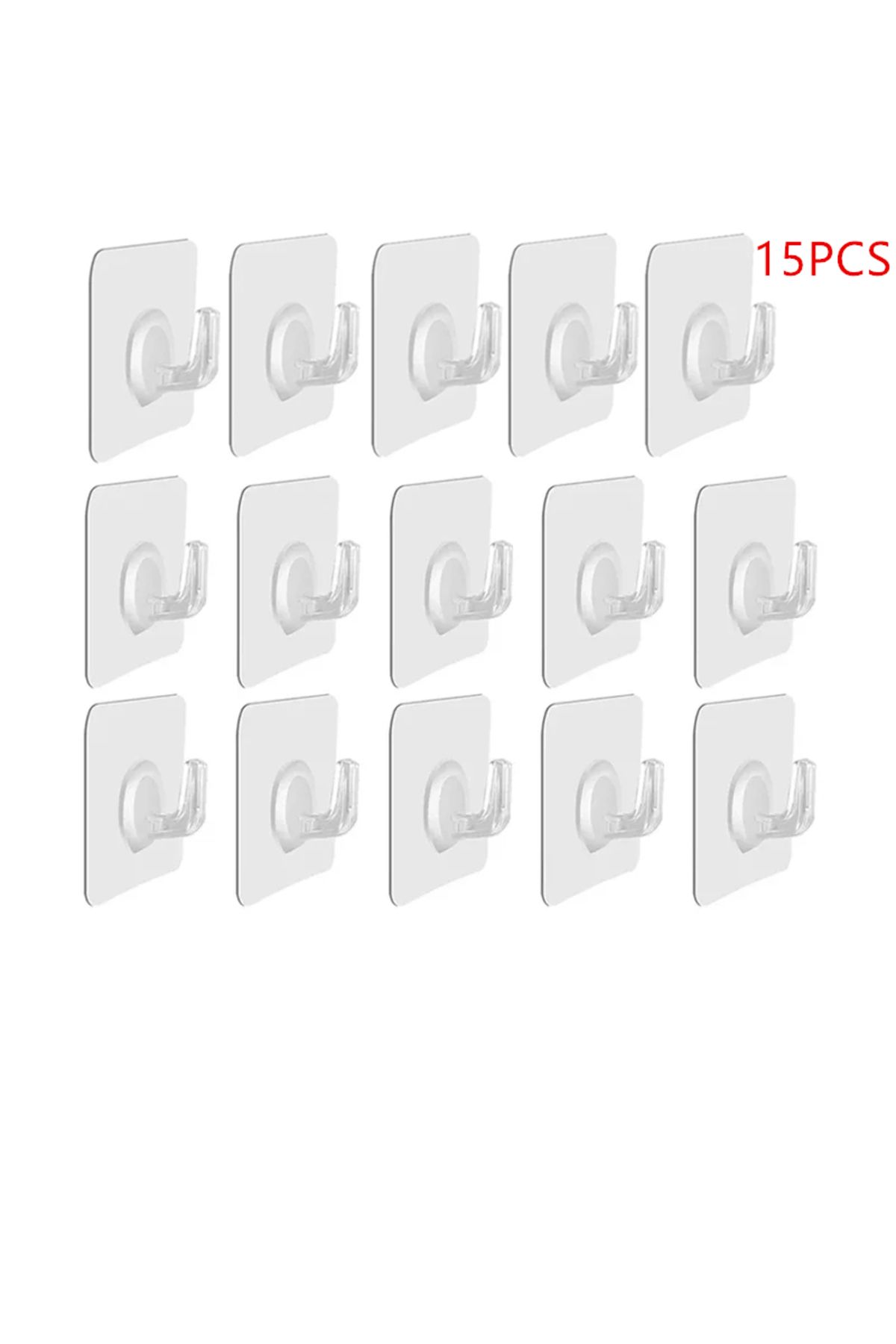 Choice-C 15PCS Transparent Strong Self Adhesive Hooks No Trace Sticky Hooks Key Storage Hanger For Kitchen 1