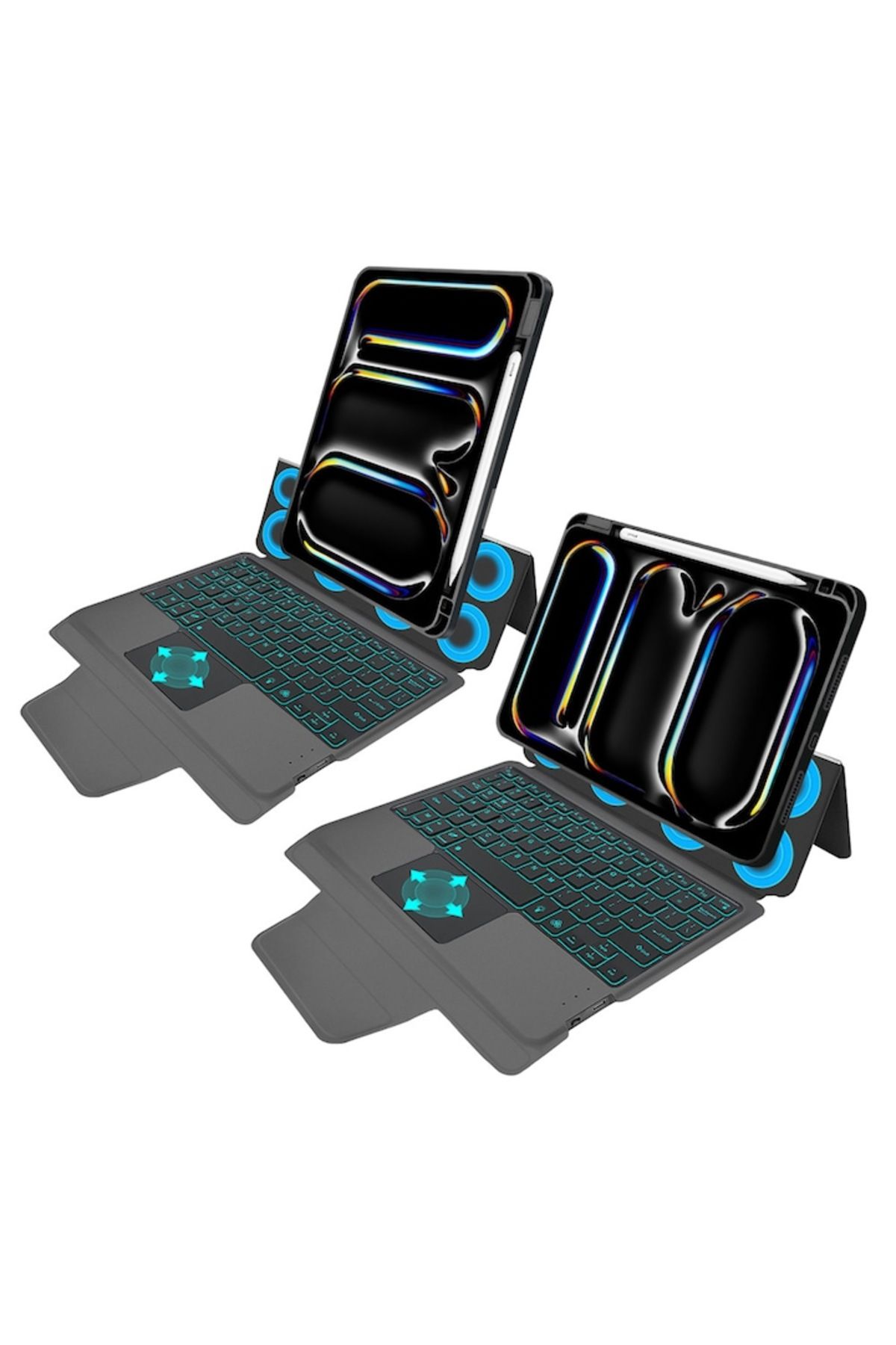 Terra-Smart Case with Keyboard for iPad Pro 11 2024 + screen protector, E5, Premium Lexgard, Pitch Black 3