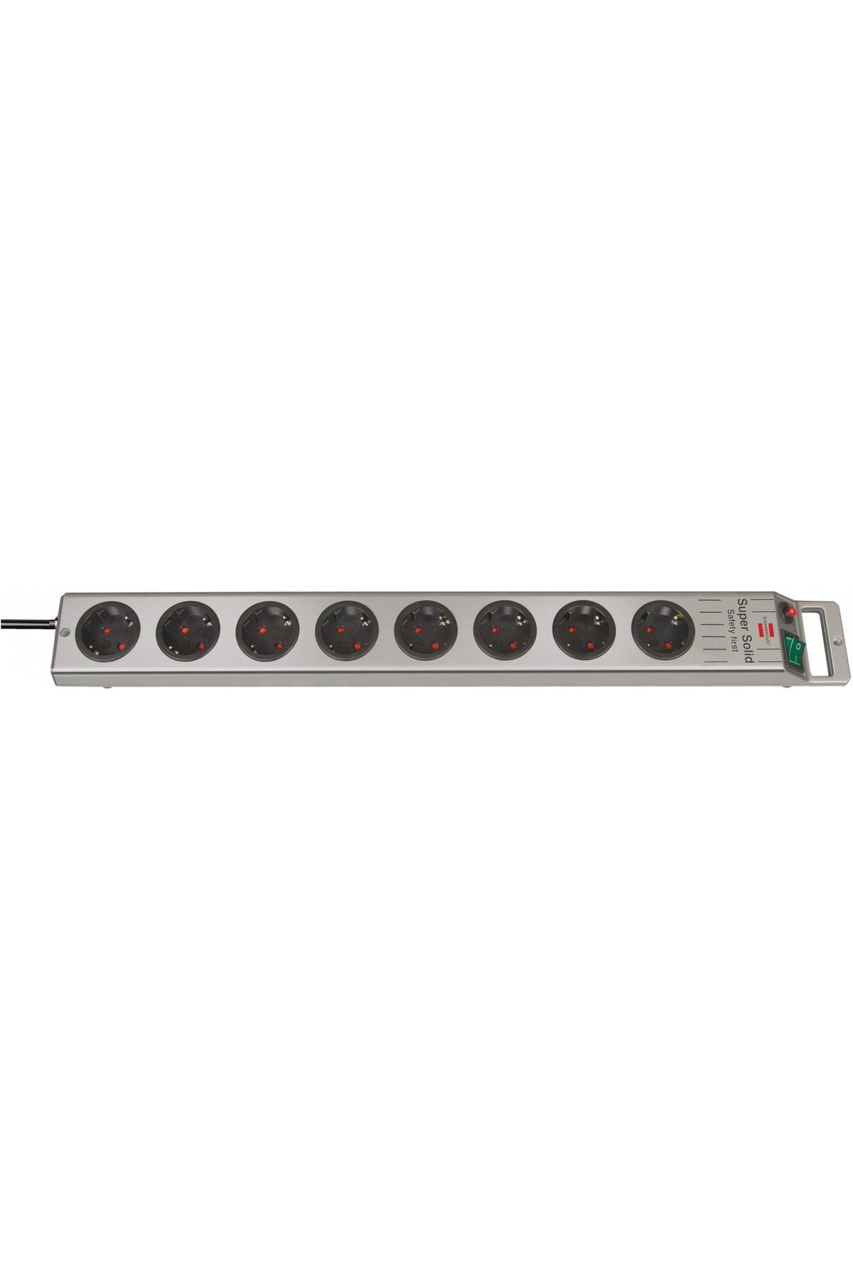 Brennenstuhl-Prelungitor Super-Solid 8 prize, Protectie supratensiune, Intrerupator, 2.5m 1