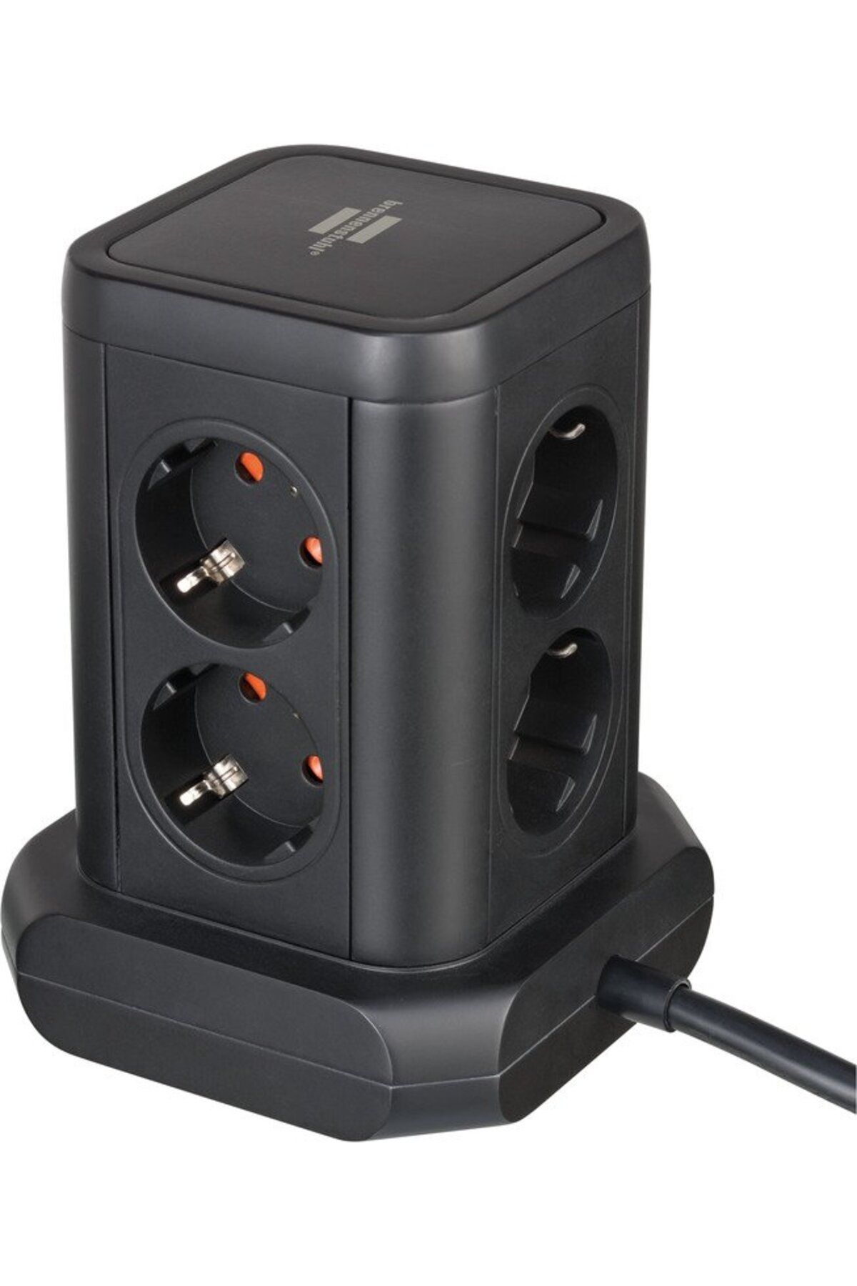 Brennenstuhl-Prelungitor tip turn Brennenstuhl, 8 prize, 4 USB, cablu 2m, pozitionare prize 45 2