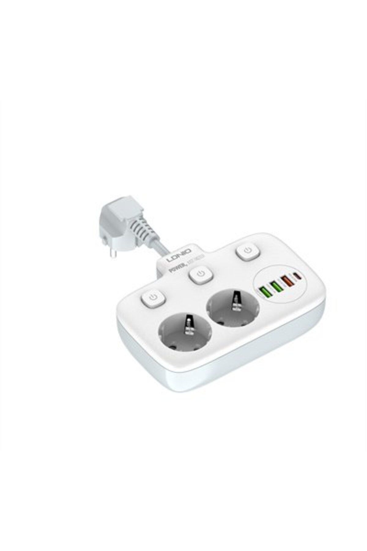 LDNIO-Prelungitor SE2435, 2 prize, 3 X USB-A, 1X USB-C, incarcare rapida QC 3.0, 10A 2