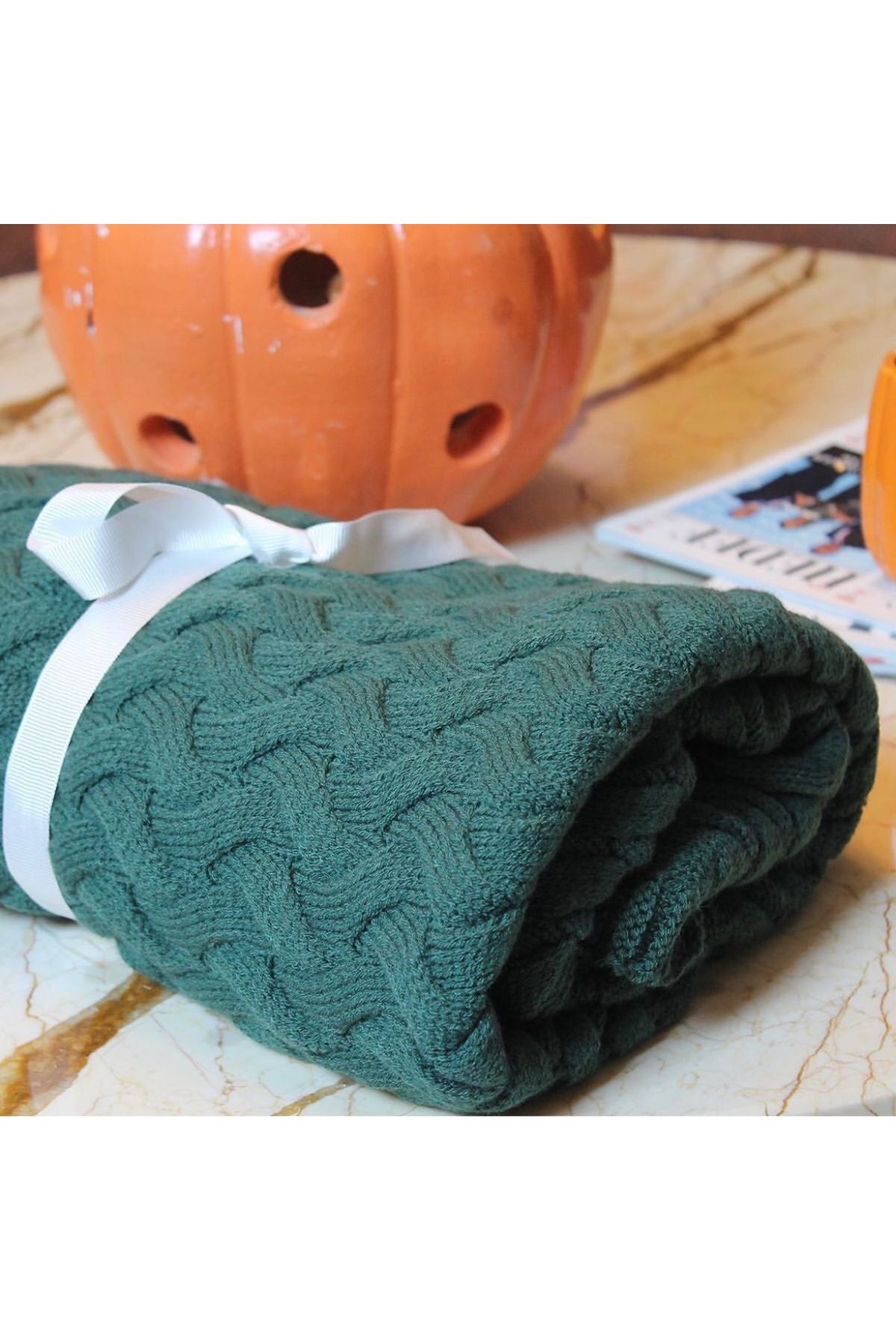 RTD&VLD-Rtd & Vld Red Knitted Patterned New Year Concept Honeycomb Knitwear Tv Blanket Sofa Shawl 2