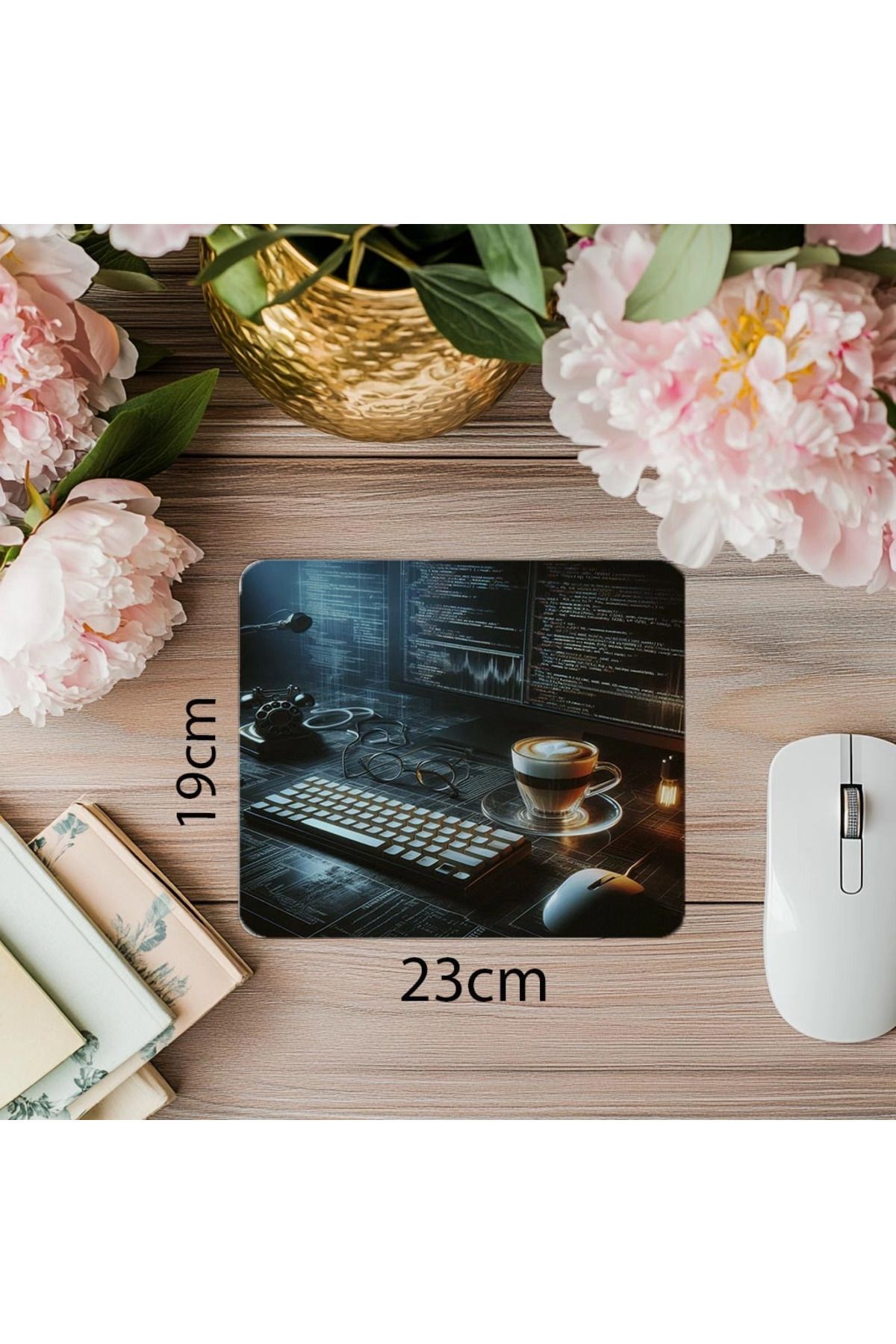Luluyen-Dark Ambient Mousepad with Retro Keyboard - 19X23 cm 2 mm Rectangle Imported Printed Mouse Pad 1