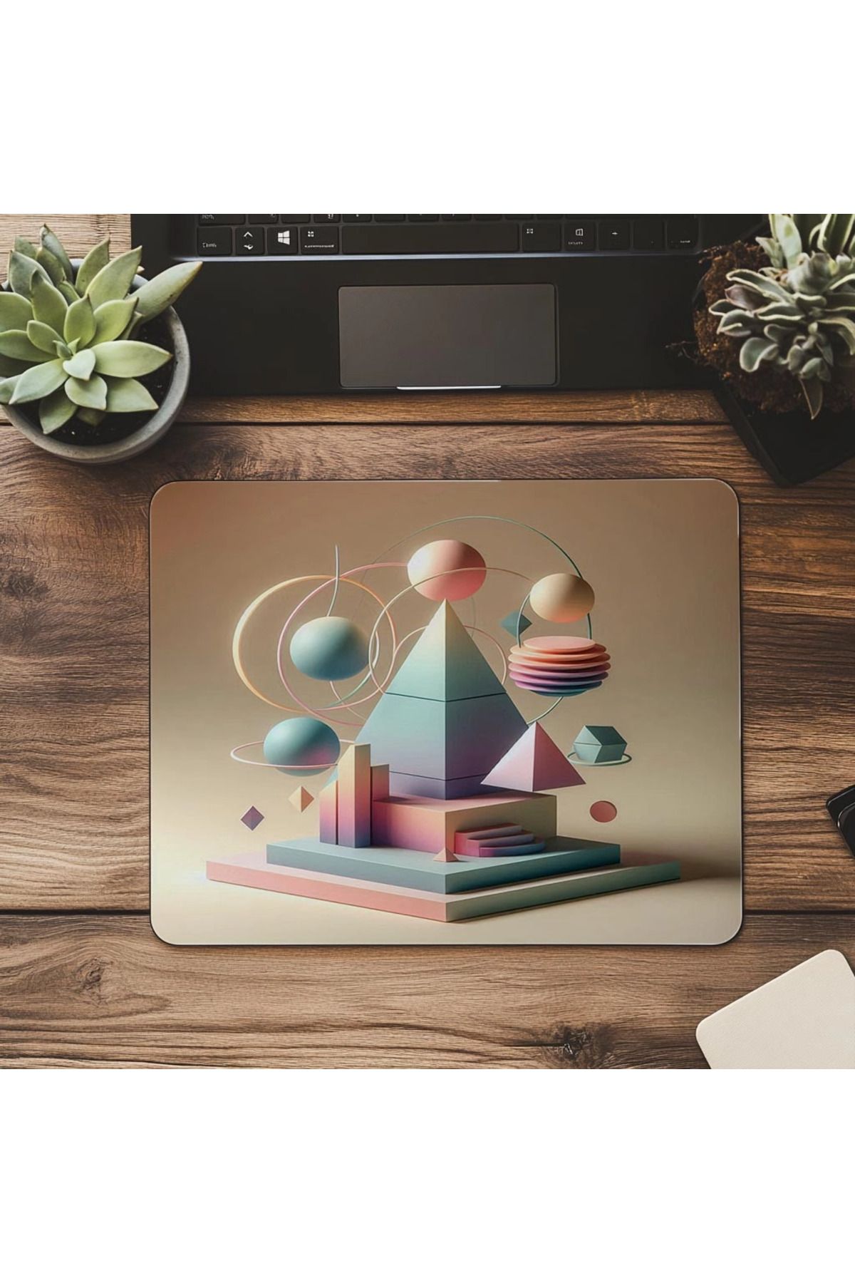 Luluyen-Modern Mousepad with Pyramid and Circle Mix - 19X23 cm 2 mm Rectangle Imported Printed Mouse Pad 7