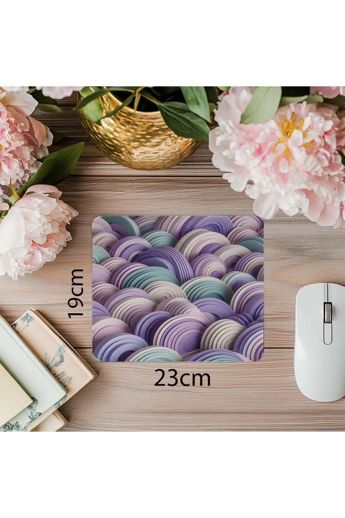 Luluyen-Flat and Pastel Patterned Arc Mouse Pad - 19X23 cm 2 mm Rectangular Imported Printed Mouse Pad 1