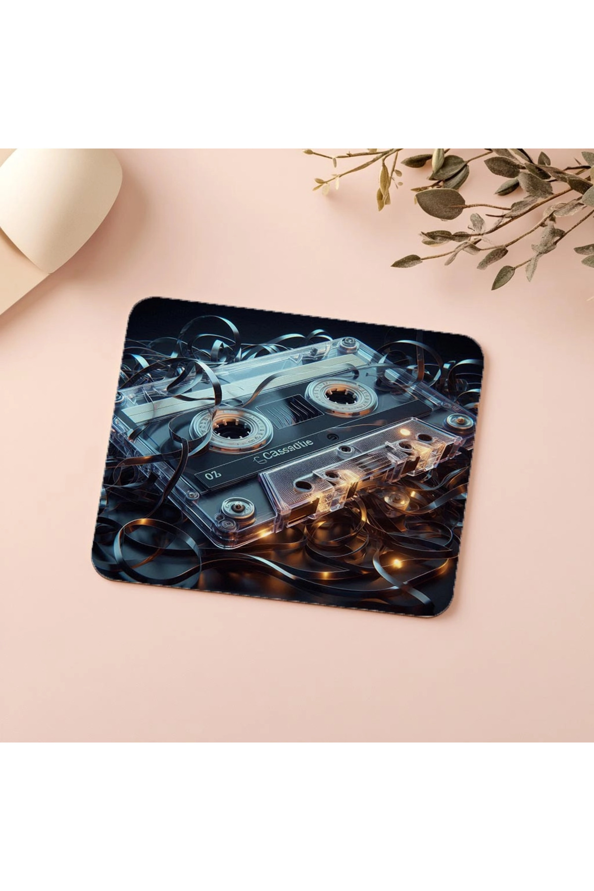 Luluyen-Retro Ribbon Effect Cassette Mouse Pad - 19X23 cm 2 mm Rectangle Imported Printed Mouse Pad 5