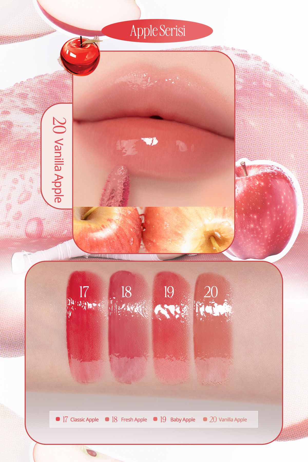 CLIO-Intense Shimmer Tint Without Sticky Feeling Crystal Glam Tint (20 Vanilla Apple) Appleseries 7