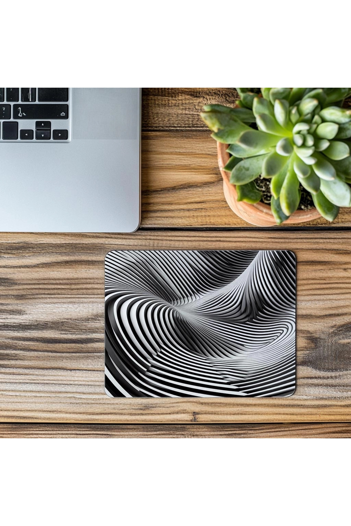 Luluyen-Minimal Mouse Pad with Animated Line Effect - 19X23 cm 2 mm Rectangular Imported Printed Mouse Pad 3