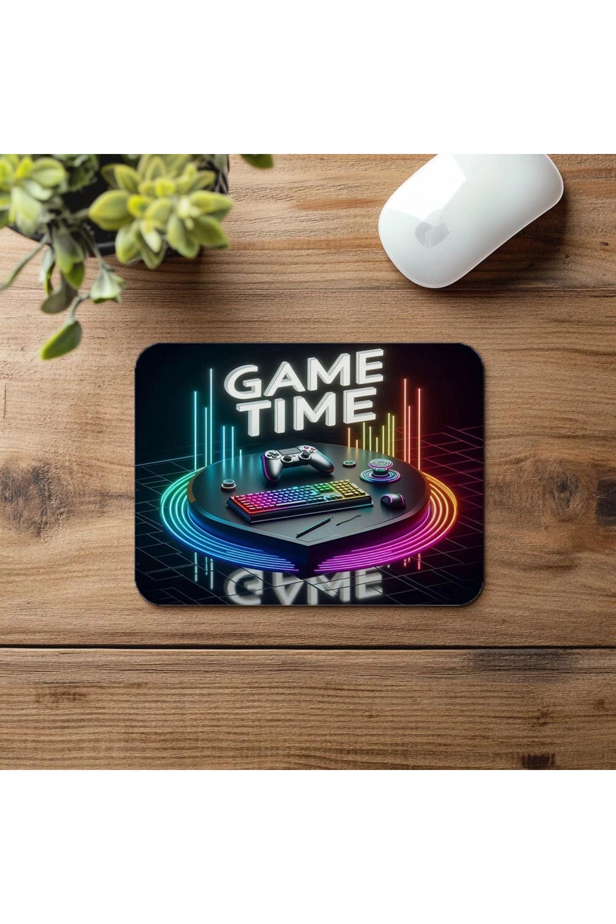 Luluyen-Mousepad RGB minimal scris Game Time - 19x23 cm 2 mm dreptunghiular importat imprimat mouse pad 4