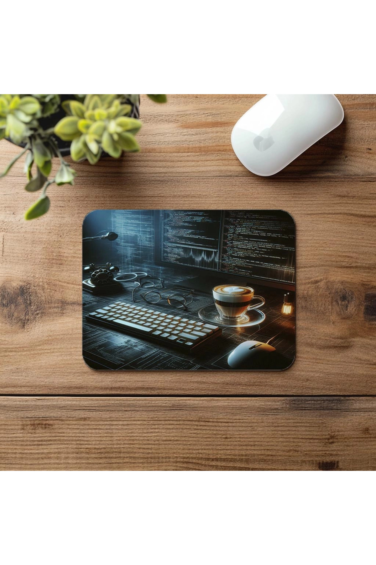 Luluyen-Dark Ambient Mousepad with Retro Keyboard - 19X23 cm 2 mm Rectangle Imported Printed Mouse Pad 4