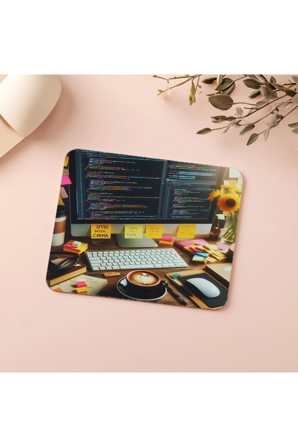 Luluyen-Widescreen Mousepad with Html Code – Black Coffee - 19X23 cm 2 mm Rectangle Imported Printed Mouse Pad 5