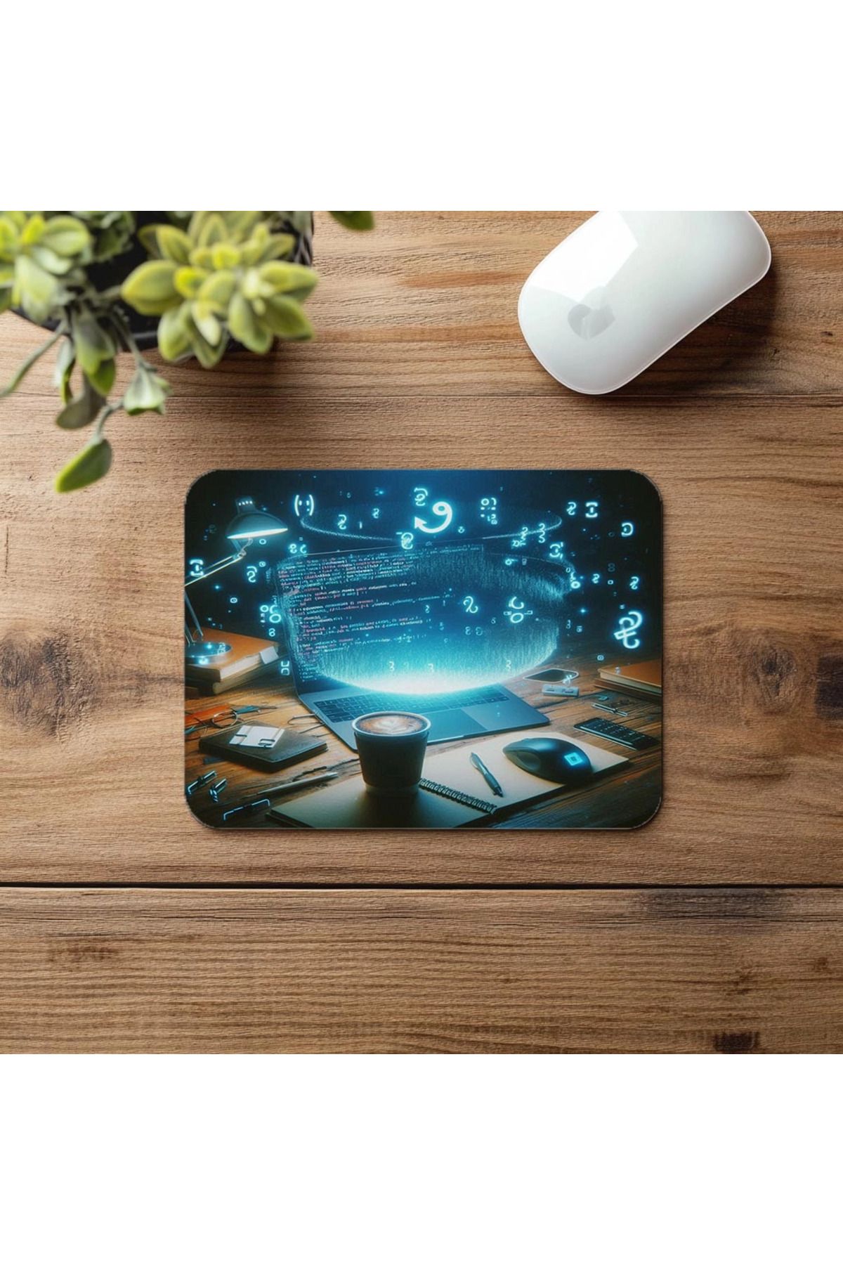 Luluyen-Mousepad Dark Command Array în lumină albastră - 19x23cm 2mm dreptunghiulară importată imprimată mouse pad 4
