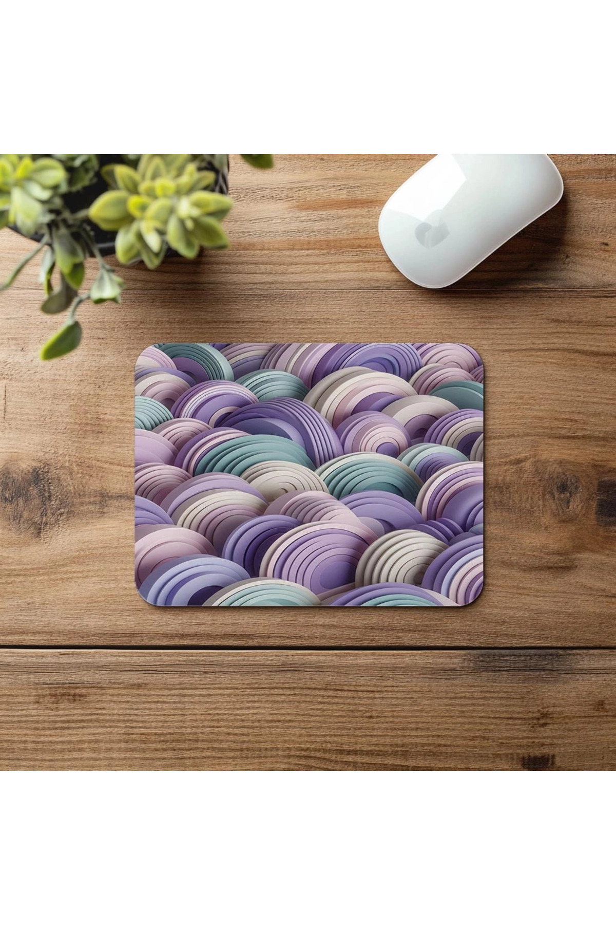 Luluyen-Flat and Pastel Patterned Arc Mouse Pad - 19X23 cm 2 mm Rectangular Imported Printed Mouse Pad 4
