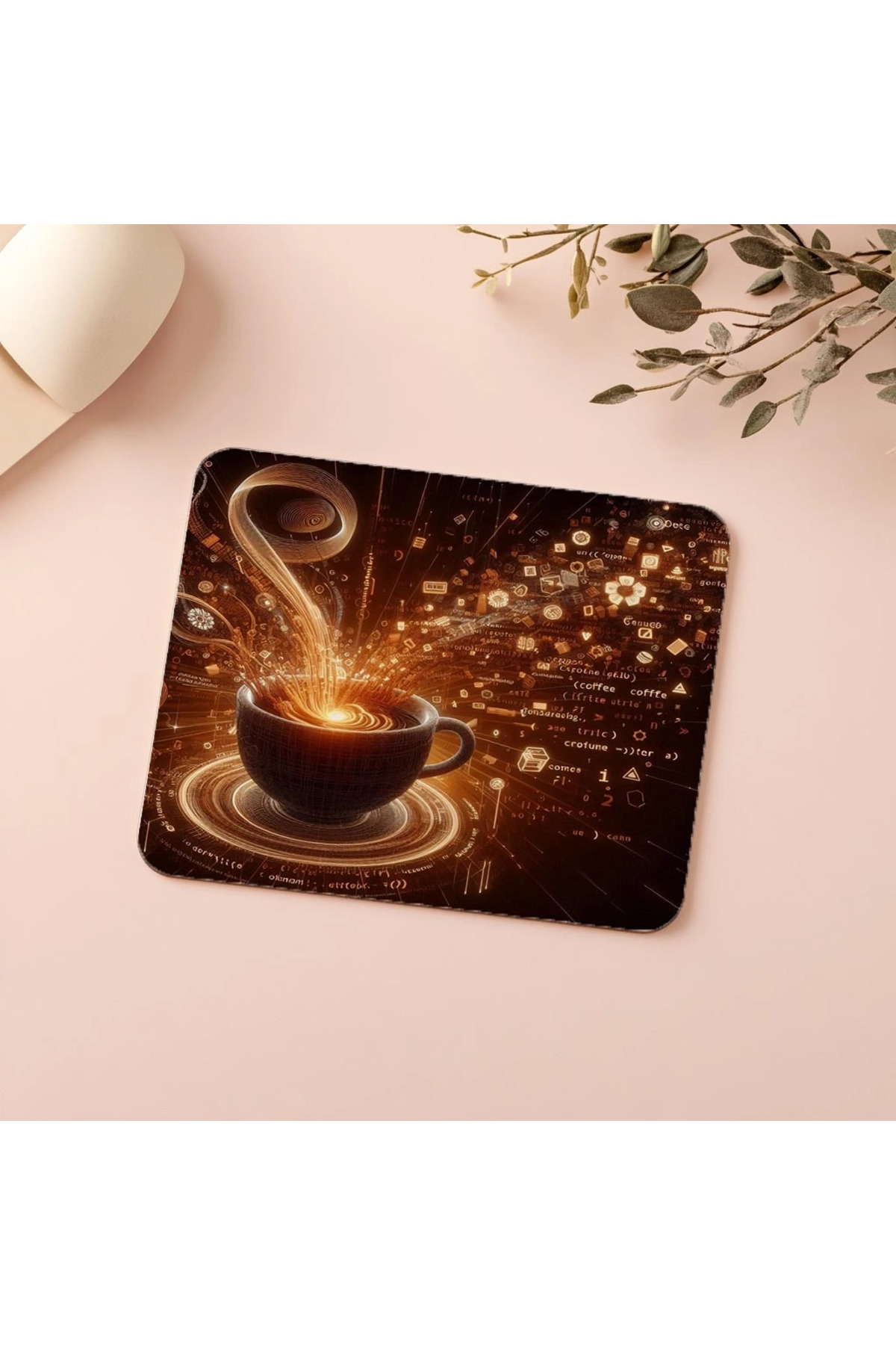 Luluyen-Coffee Mixing with Code in the Air Mouse Pad - 19X23 cm 2 mm Rectangle Imported Printed Mouse Pad 5