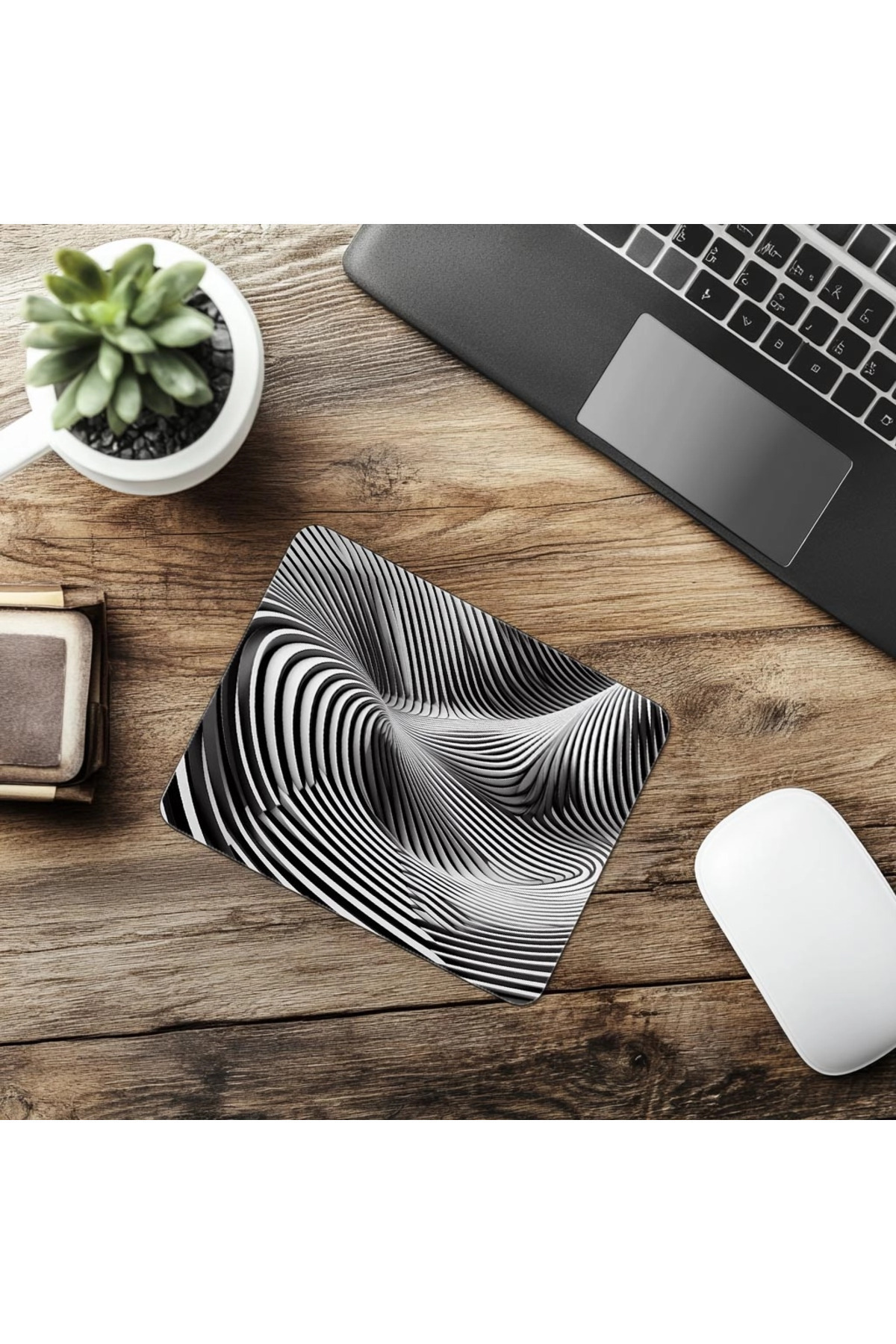 Luluyen-Minimal Mouse Pad with Animated Line Effect - 19X23 cm 2 mm Rectangular Imported Printed Mouse Pad 6