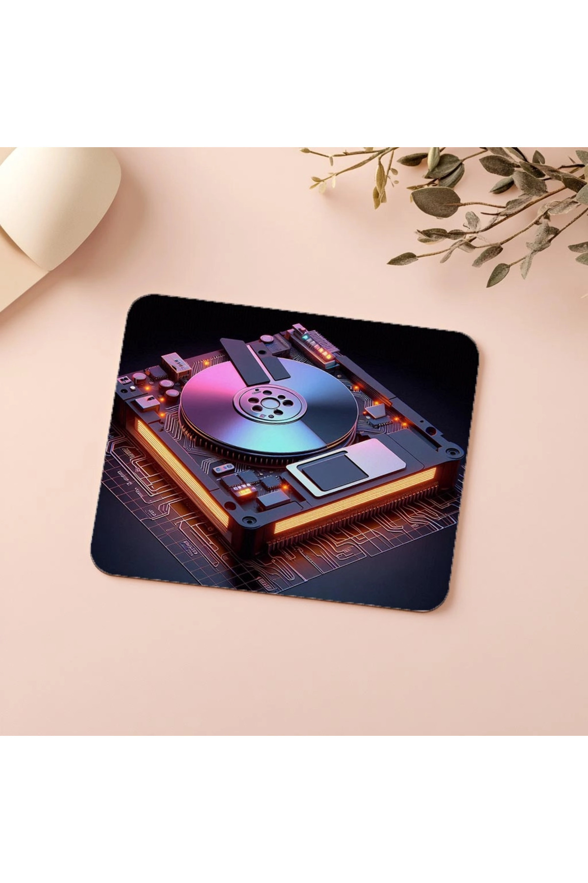 Luluyen-Retro Hardware Mousepad on Gray Background - 19X23 cm 2 mm Rectangle Imported Printed Mouse Pad 5