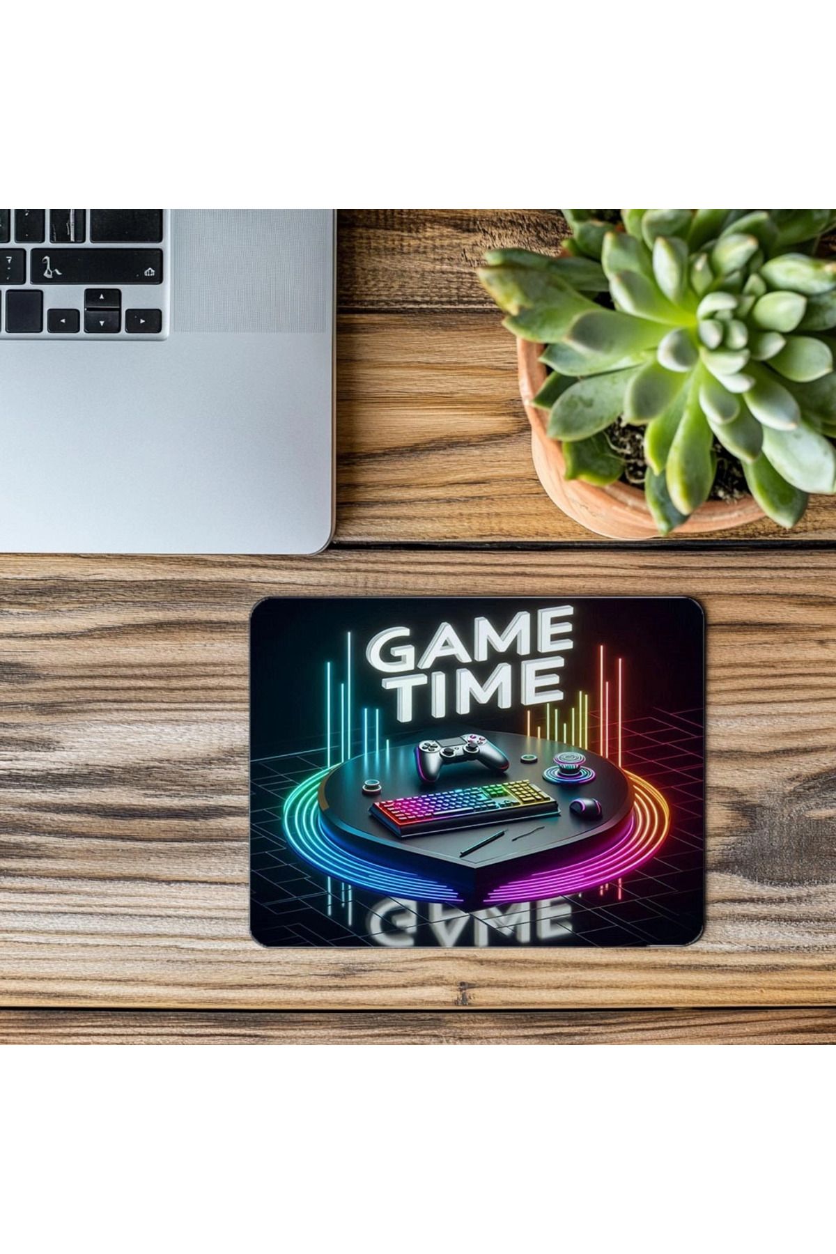 Luluyen-Mousepad RGB minimal scris Game Time - 19x23 cm 2 mm dreptunghiular importat imprimat mouse pad 3