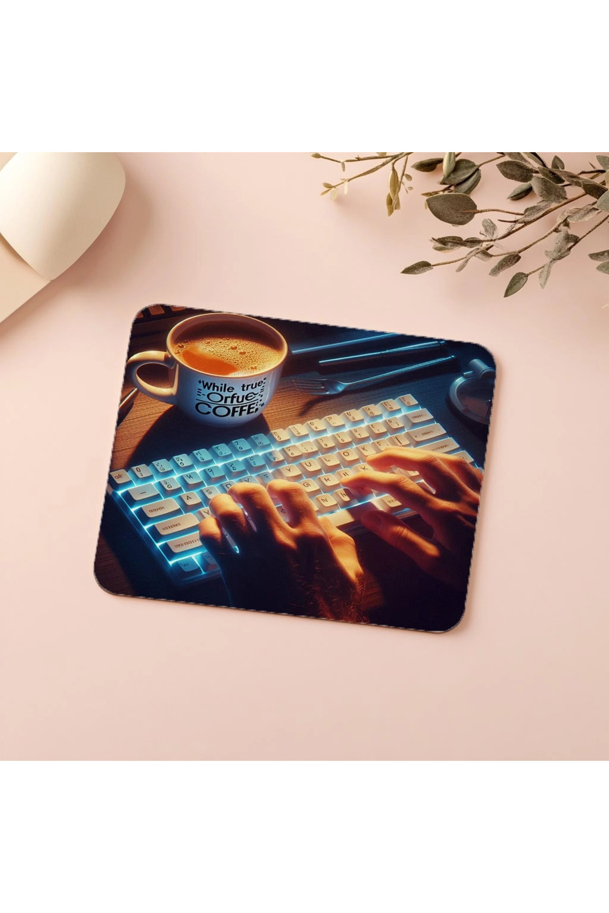 Luluyen-Coding Scene Mousepad with Rgb Keyboard - 19X23 cm 2 mm Rectangle Imported Printed Mouse Pad 5