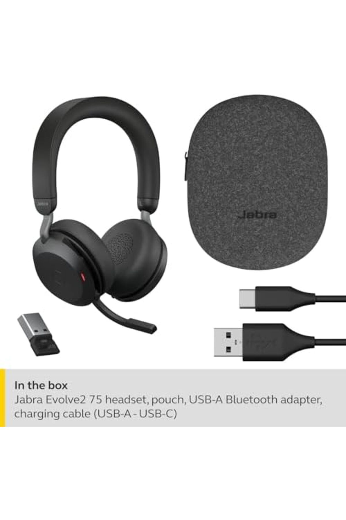 Jabra-Evolve2 75 Wireless PC Headset with Advanced Active Noise Cancellation, Dual Foam Stereo Headp 6