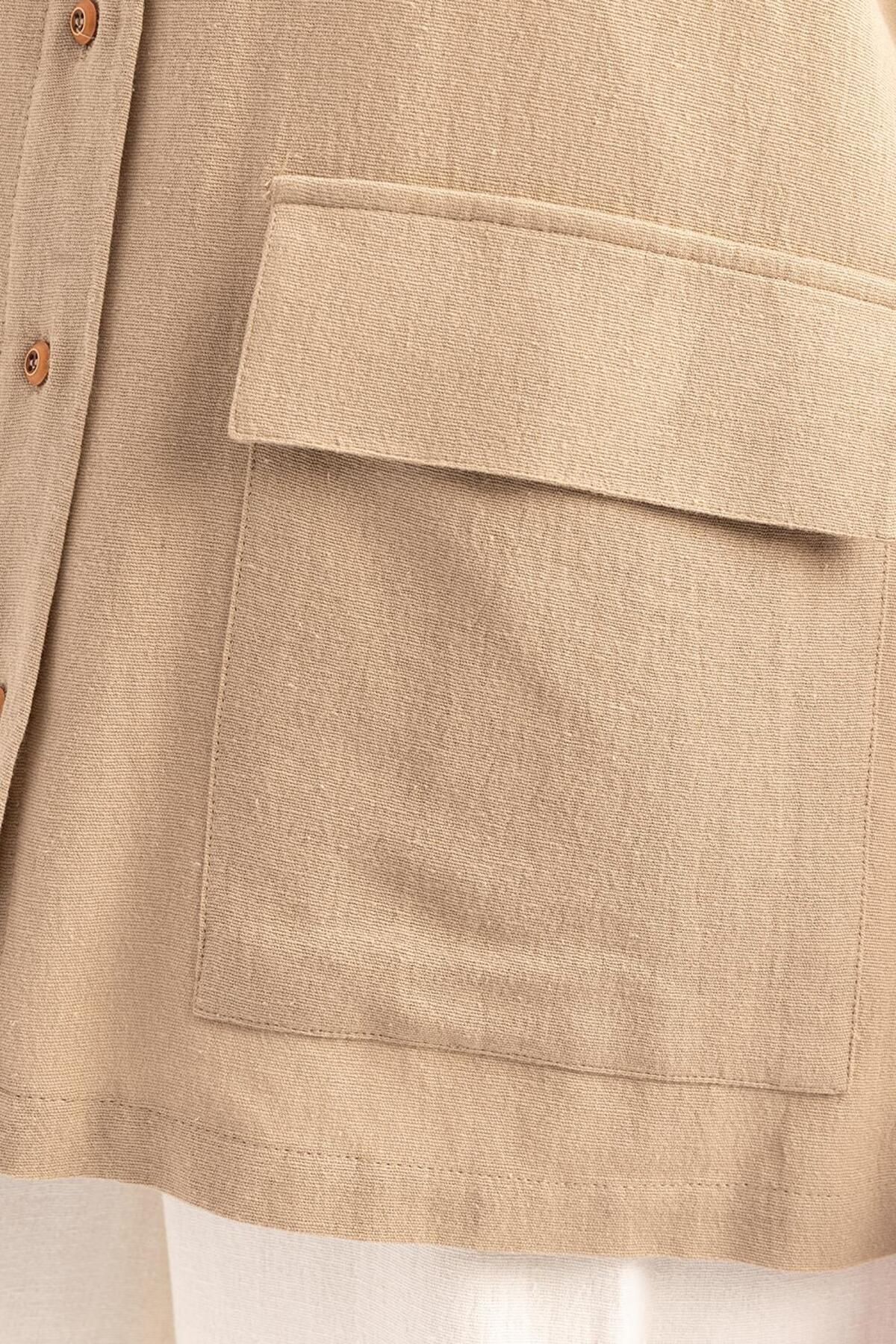 ALLDAY-Mink-Linen Shirt with Large Pockets 5