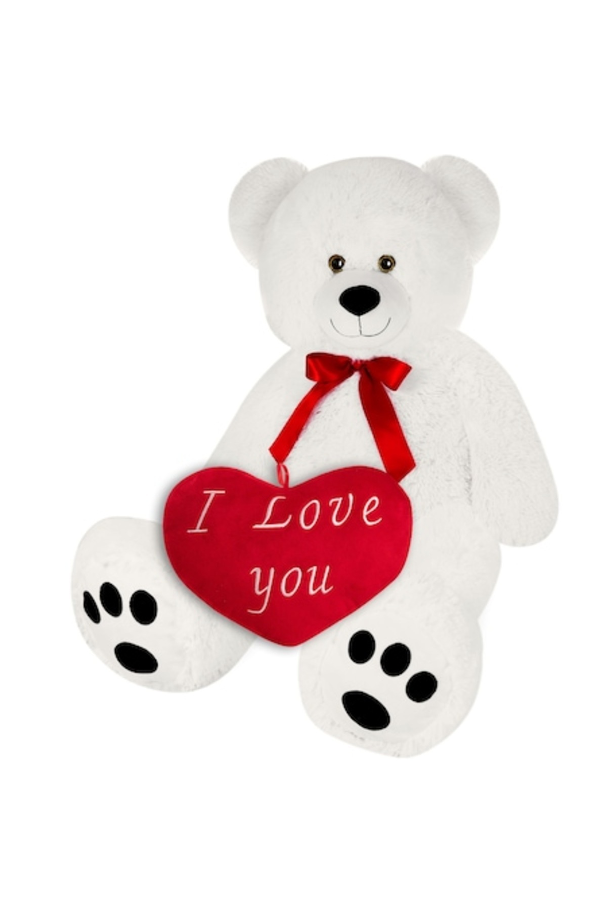 Ursuleț de pluș gigant Monzana, „Te iubesc”, cu pernă în formă de inimă, înălțime 100 cm
