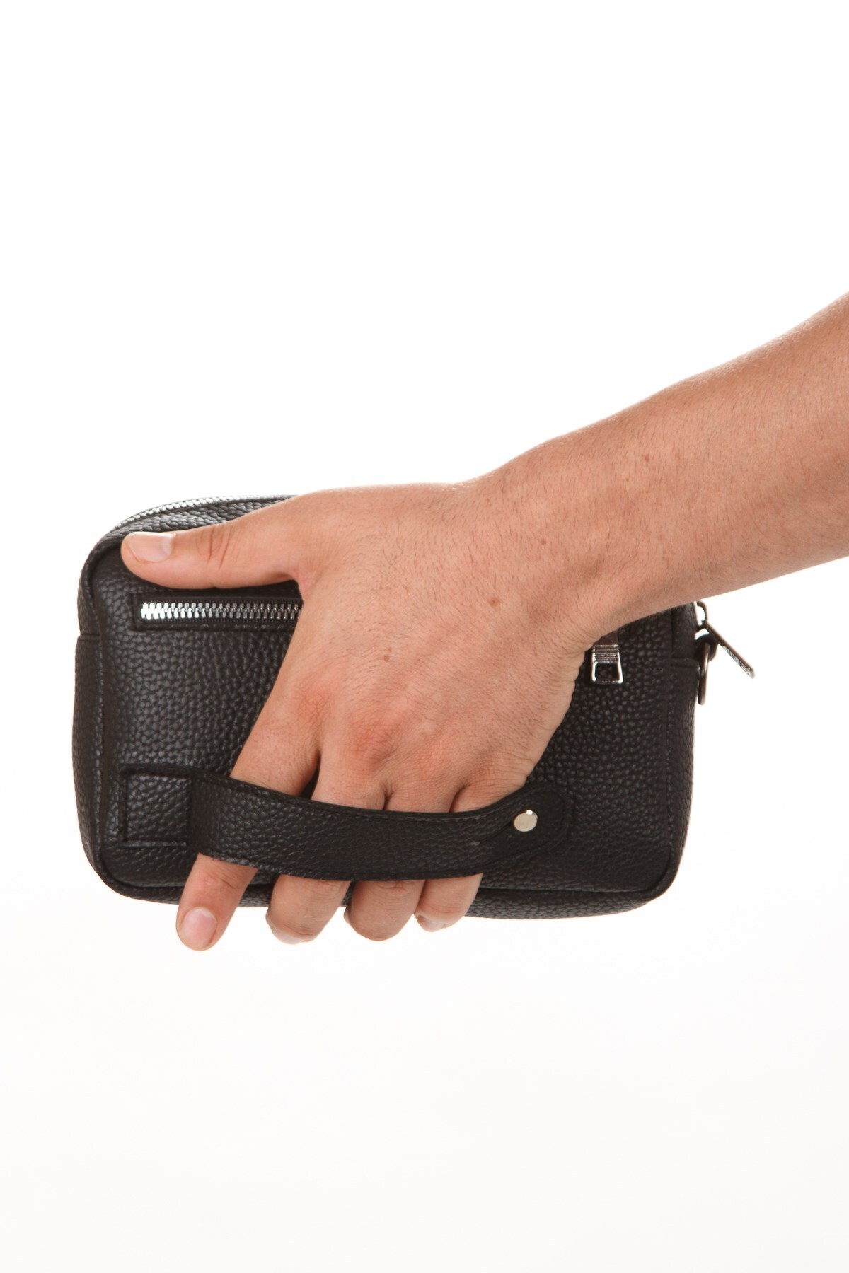 Newish Erkek Siyah El Askılı Portföy Clutch El Çantası görsel 7