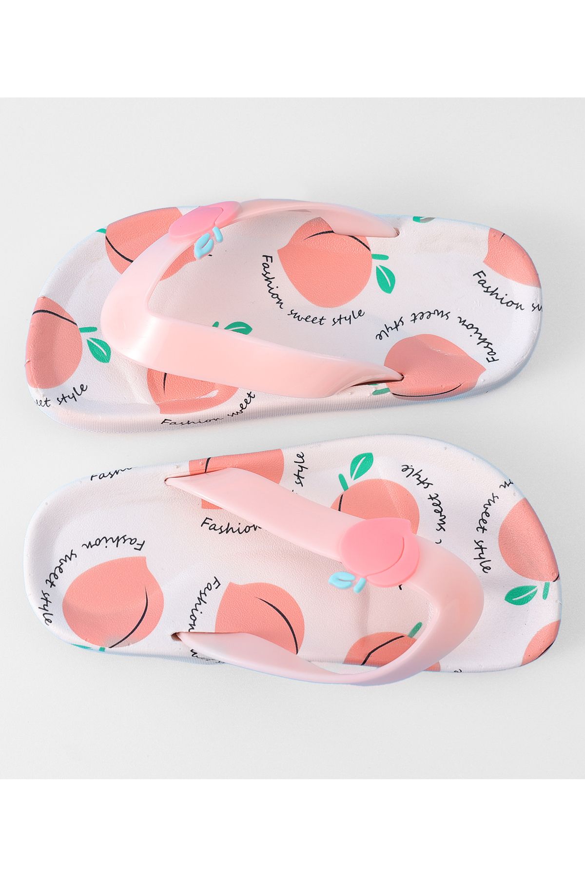 SAPS-Peach Print Slip On Flip Flops - Pink 6