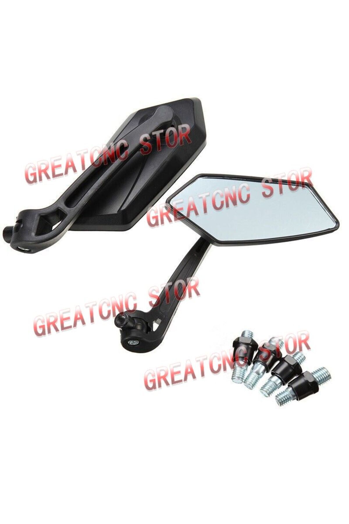 Choice-black Bike Rear View Mirror Reflector Adjustable Rotatable Handlebar Mirror Clear Rearview Electric 1