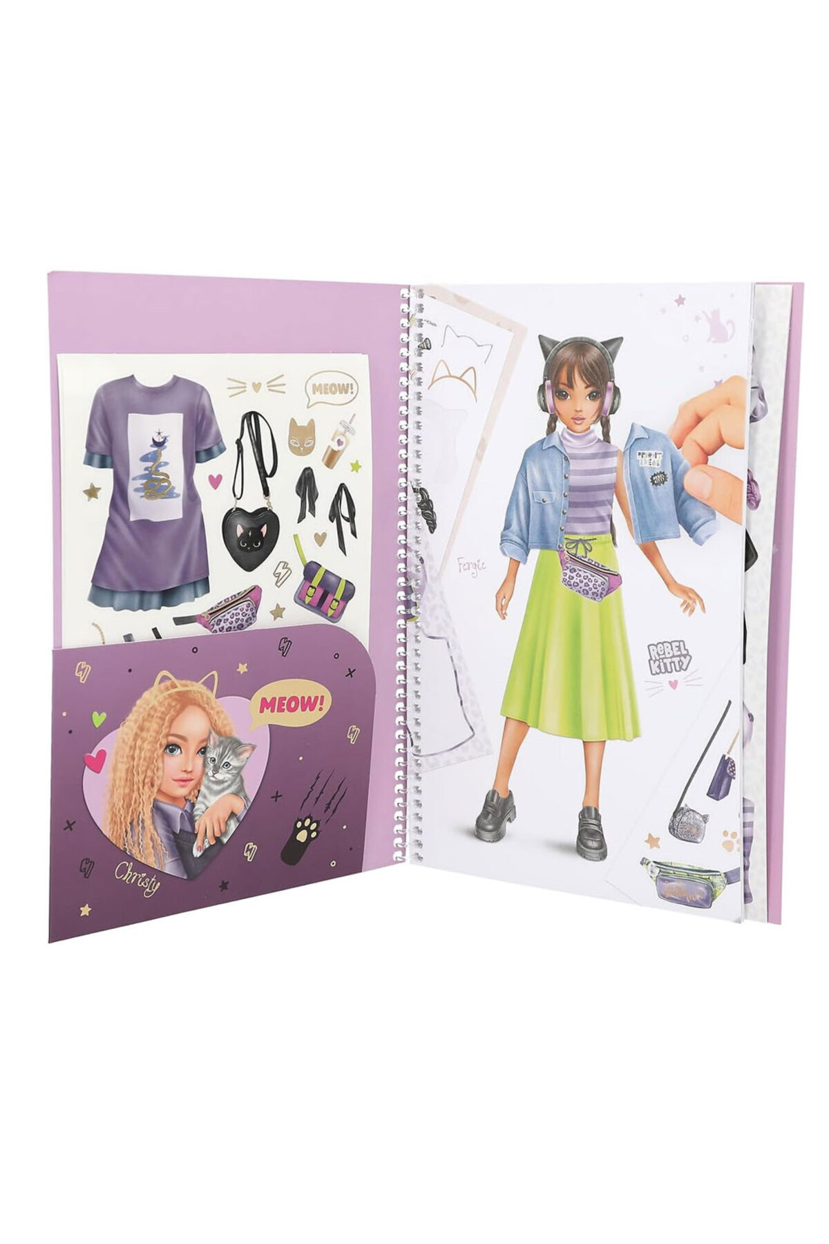 Top Model-Dress Me up Sticker Book Rebel Kitty 13387 6