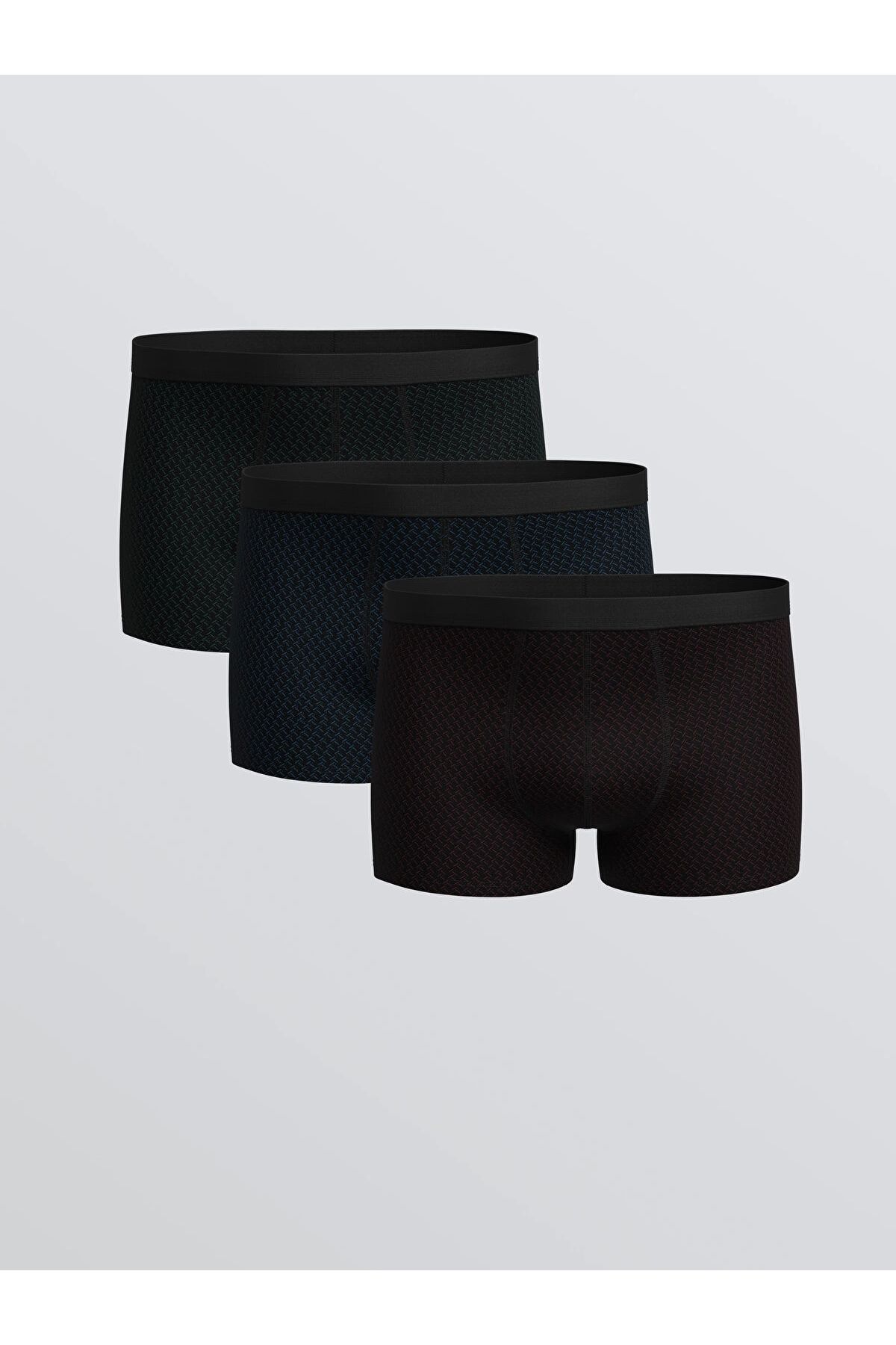 LC Waikiki-Μπλε Standard Fit Βαμβακερά Ευέλικτα Ανδρικά Μπόξερ 3 τεμαχίων 1
