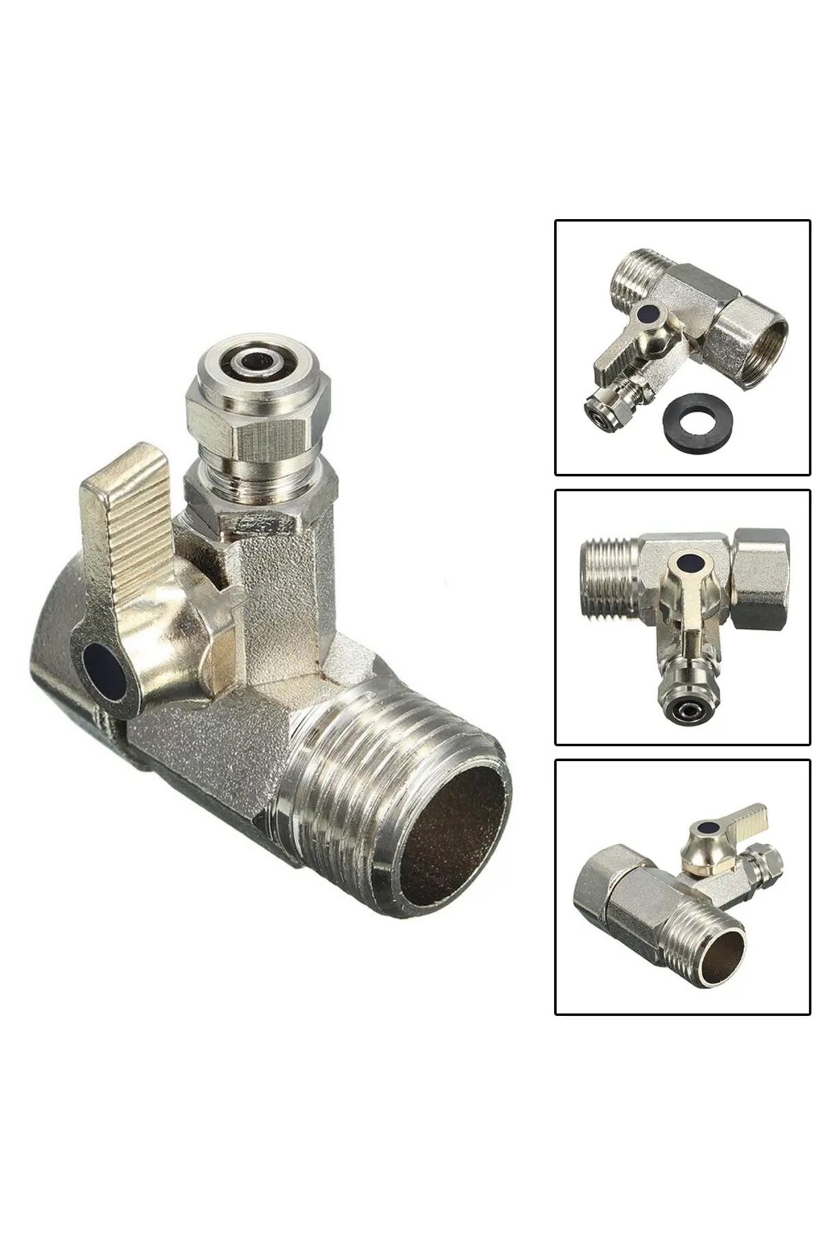 Choice-1 قطعة محول تغذية المياه RO 1/2 "إلى 1/4" مع صمام الكرة إغلاق صنبور تغذية التناضح العكسي T... 3