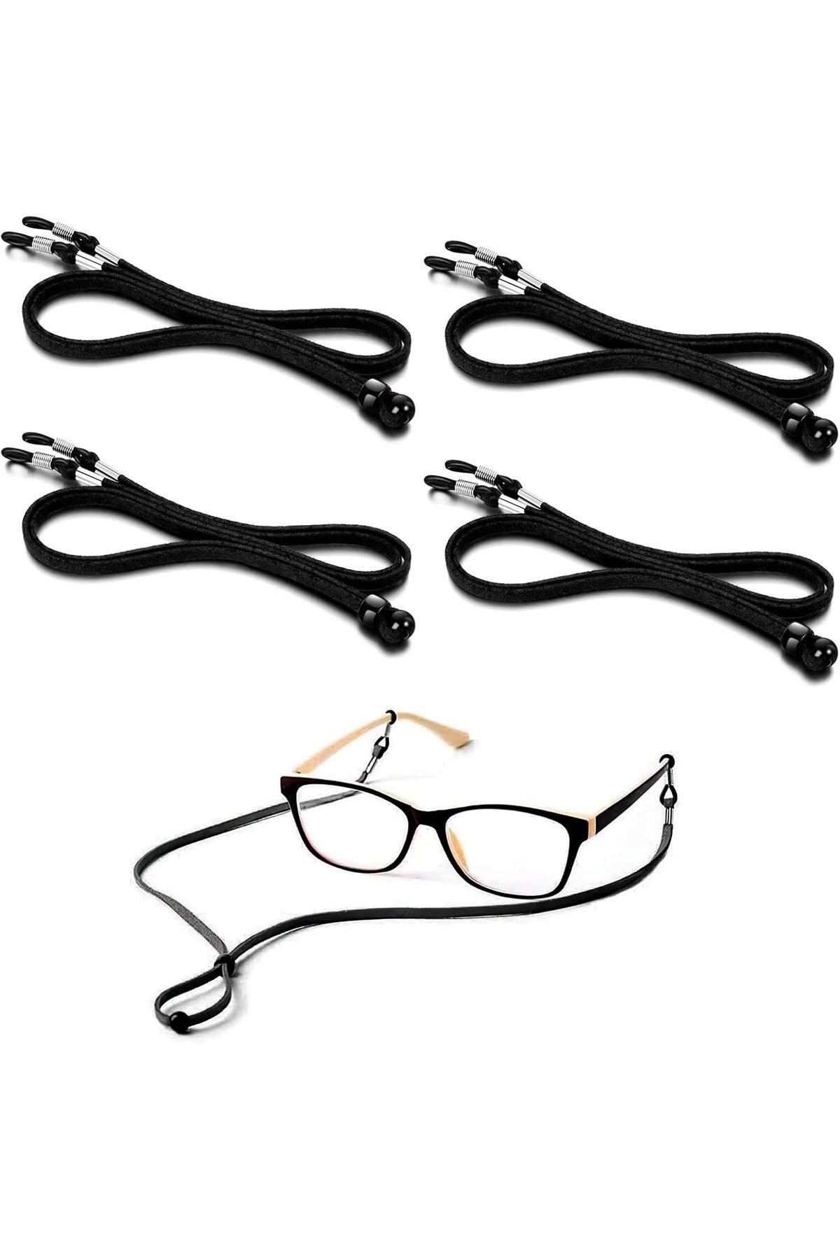 CHT-Eyeglass Straps Chain, 4pcs Eyeglass Straps Cord, Glasses Cord Lanyard Non-Slip Spectacles Cord Reta 1