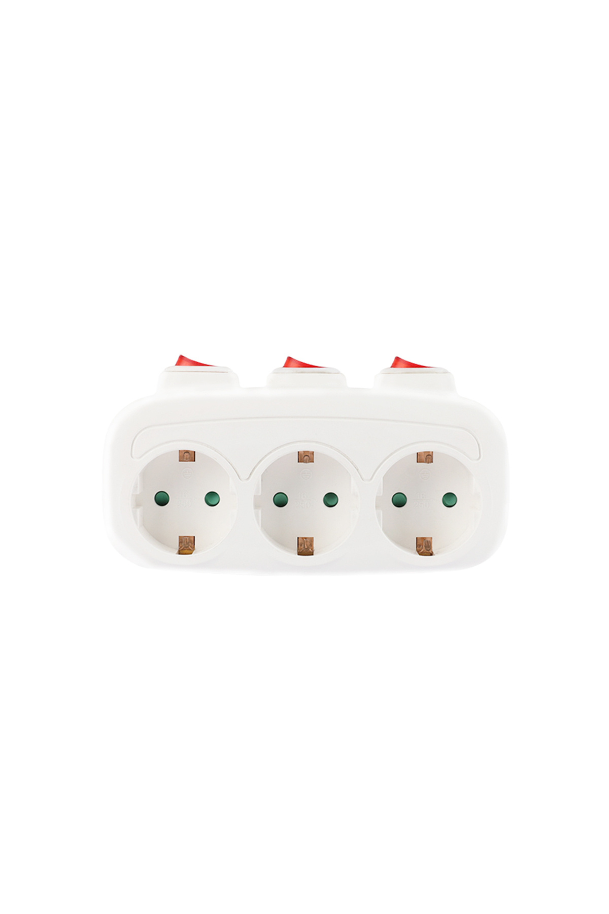 Choice1-1pc CILIA 1/2pcs EU Plug,3-in-1,Wall Outlet with 3 Switch Control, Multi-power strip, 3 Power Socket 1