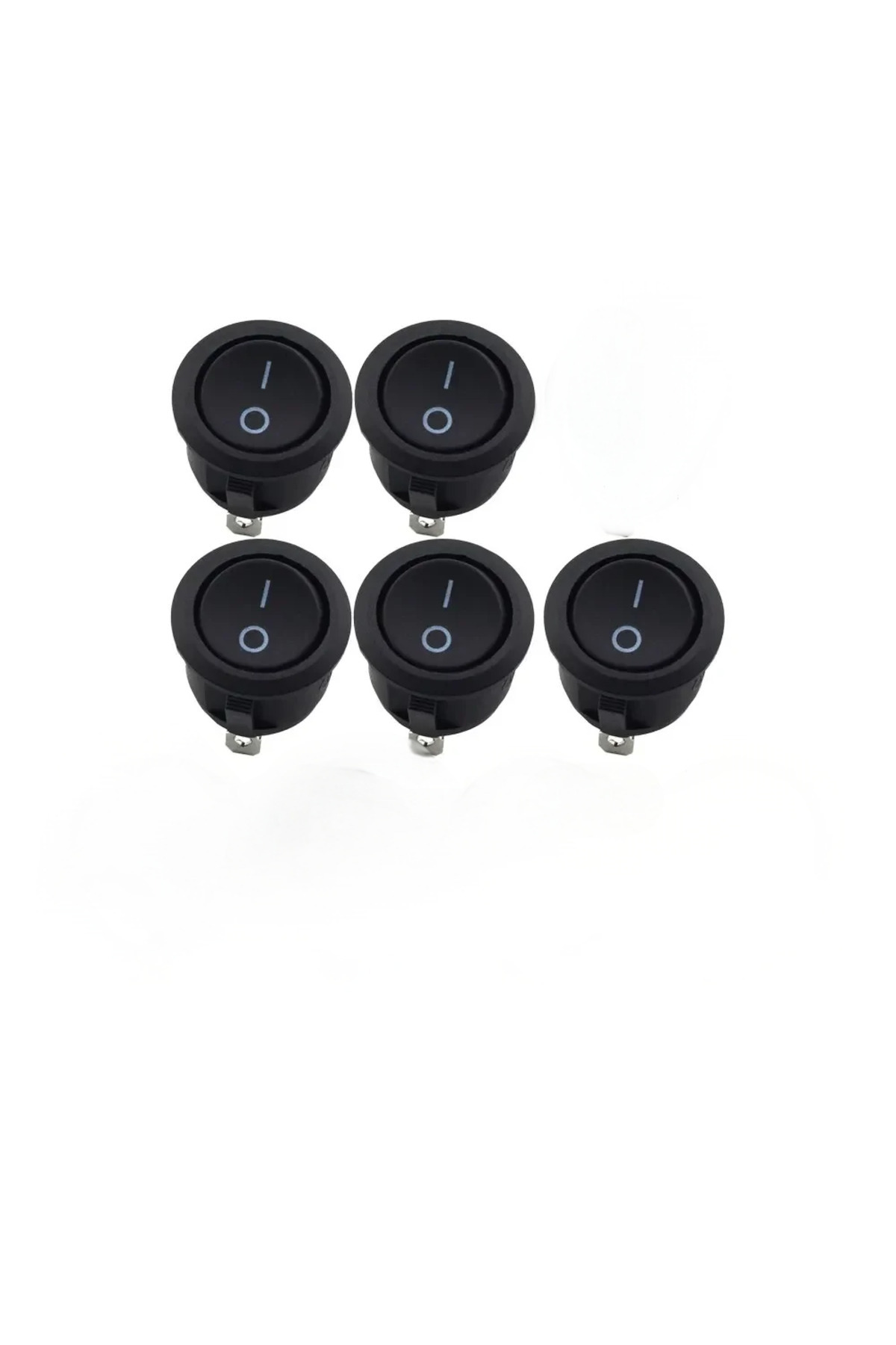 Choice-DaierTek 5PCS ON Off Round Rocker Switches SPST 20mm Mini 12 Volt DC Mini Circle Toggle Switch 12... 1