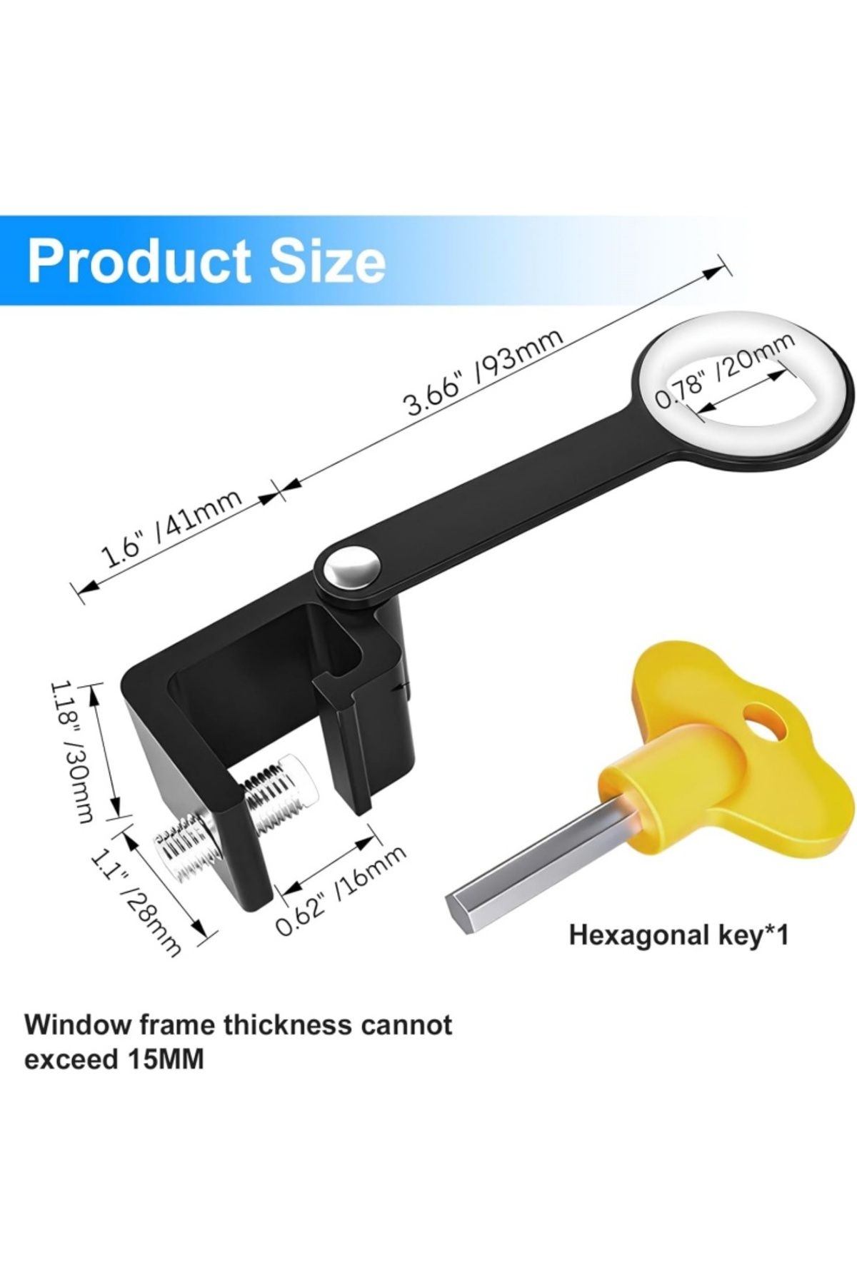 Choice-black Free Punch Window Lock Limiter Windows Handle Restrictor Lock Anti Falling Guard Locking Buckl 1