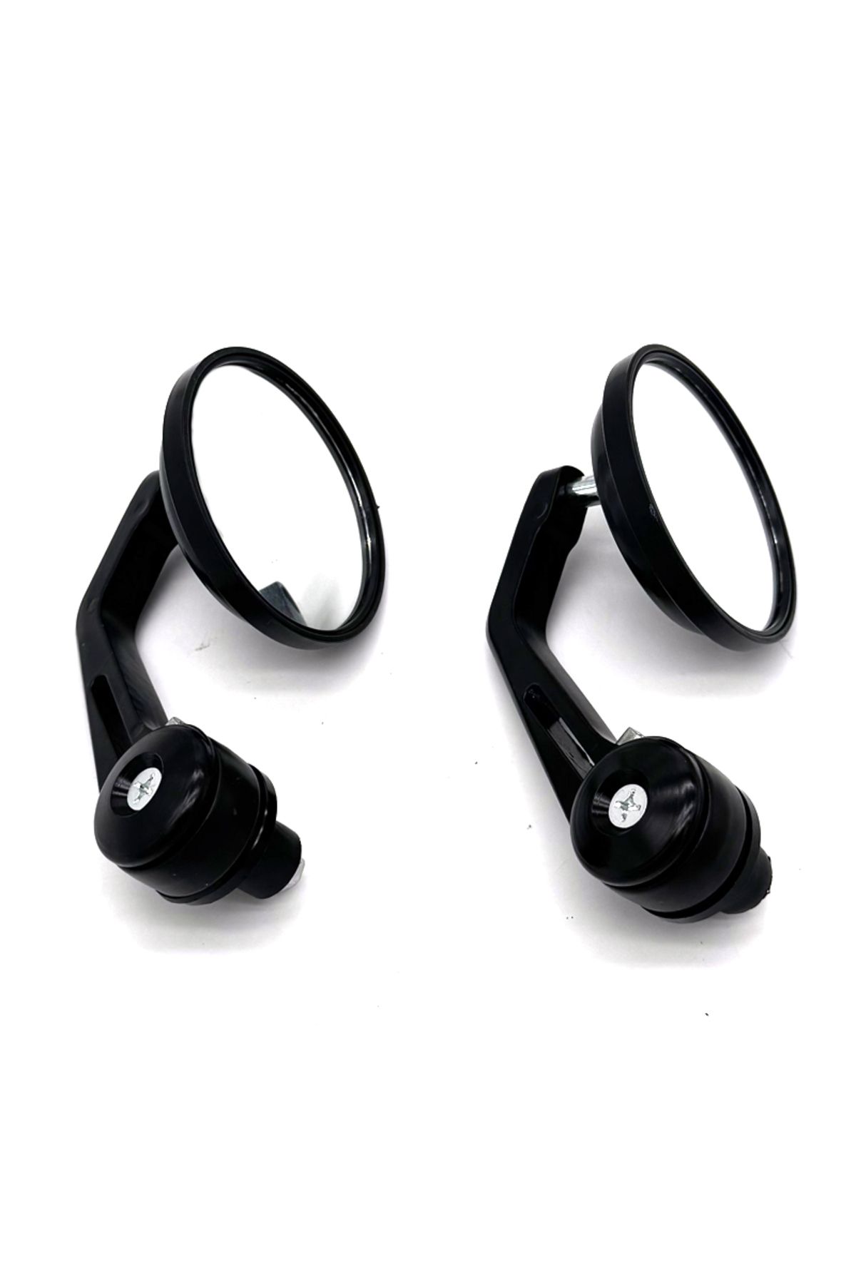 Choice-black 1 Pair 22mm 7/8" Round Bar End Rear Mirrors Handlebar Extended Rear View Mirror For Cafe Racer 1
