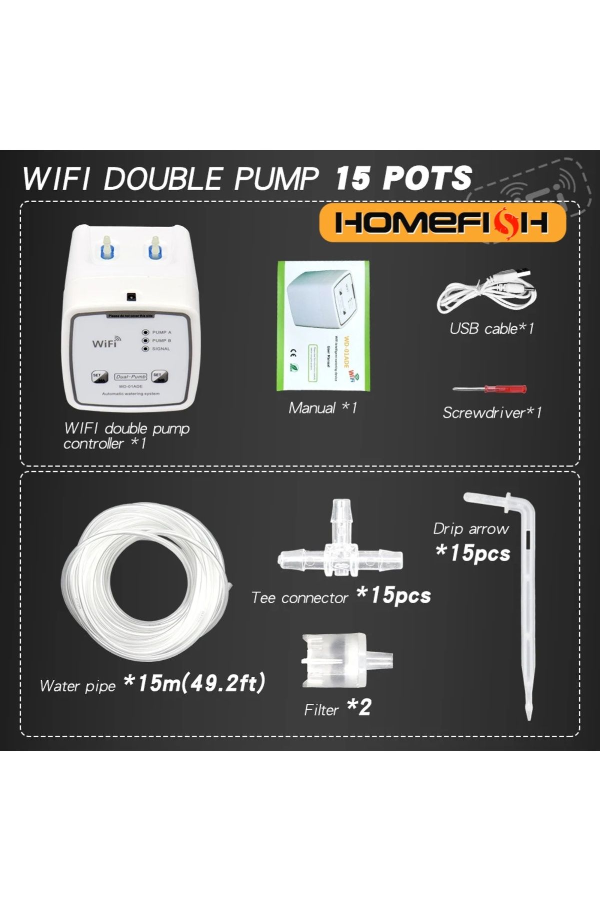 Choice-20 Pots WIFI Intelligent Watering Device Double Pump Timed Automatic Drip Irrigation System Remote A 1