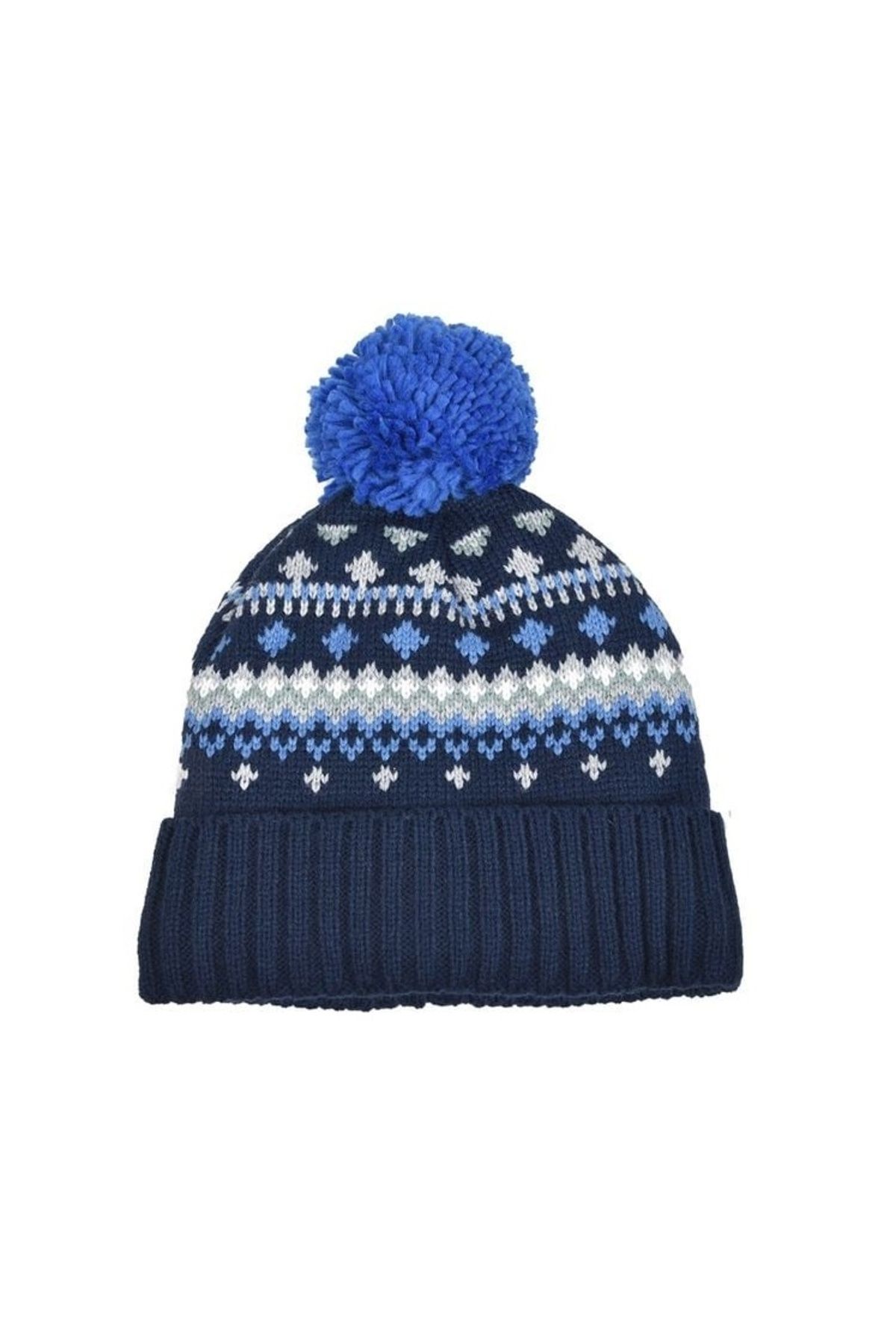 divendi-ro-Set bebeluși 3 piese, bonetă cu pompom, eșarfă și mănuși, acril, 9 luni, albastru, albastru 4