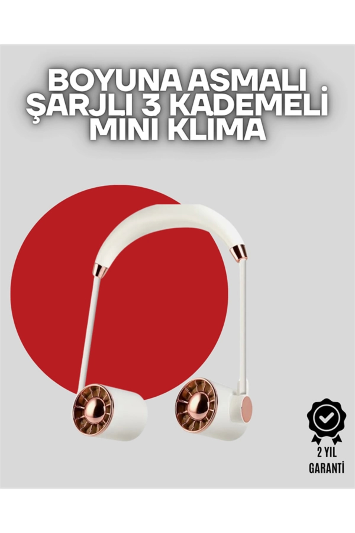 Eco Lounge Boyuna Asılan Taşınabilir Küçük Fan | Turbo Motor, 5 Kanat, Katlanabilir Gövde