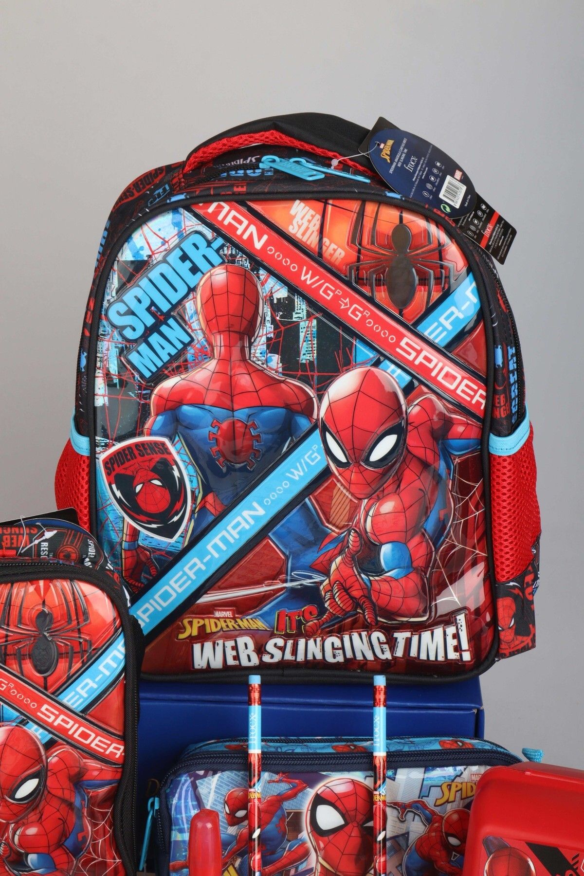 SPIDERMAN-ΜΕ ΑΠΟΚΡΙΔΑ ΤΗΣ DEKOMUS ΜΟΝΟΔΙΑΜΕΡΙΣΜΟ ΜΙΚΡΟ ΜΕΓΕΘΟΣ 32 CM ΝΗΠΙΟΥΡΓΙΟ, ΤΡΟΦΟΔΟΣΙΑ ΚΑΙ ΤΣΑΝΤΑ ΜΕΤΑΡΡΥΘΜΙΣΗΣ, ΜΠΟΥΚΑΛΑ, 3