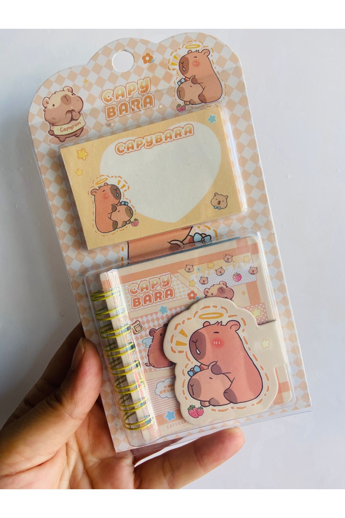 synshop-Capybara Capybara Spiral Velcro Notepad - Notepad Paper Block Note 1