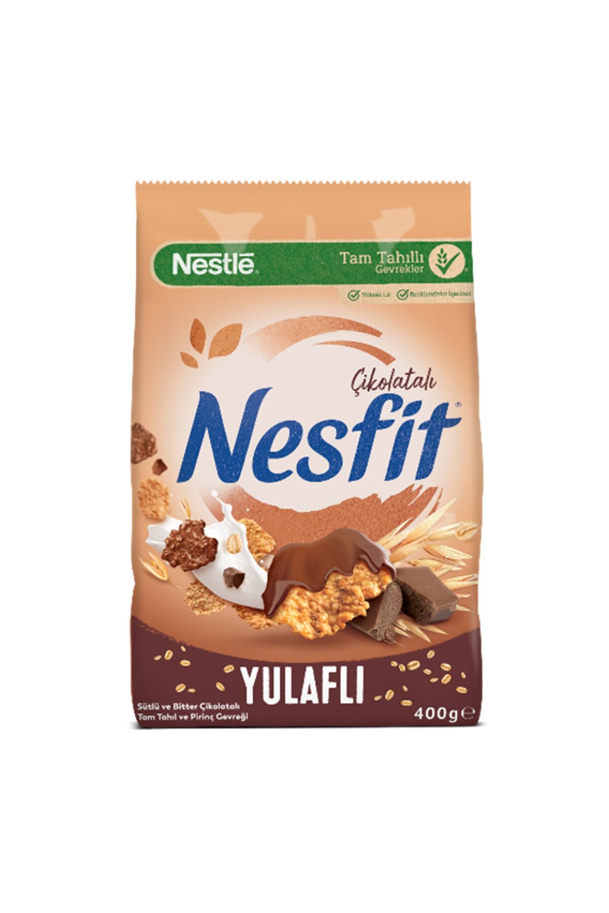 Nesfit Çikolatalı Tam Tahıl ve Pirinç Gevreği 400 Gr x 1 Adet