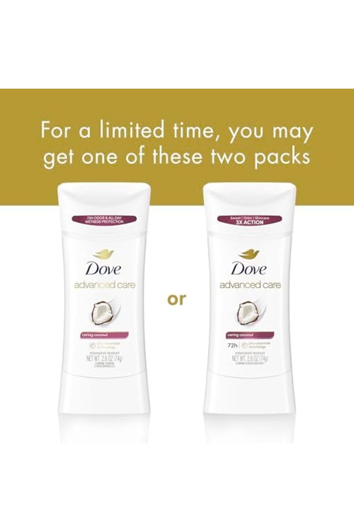 Dove-Advanced Care Antiperspirant Deodorant Caring Coconut 2.6 oz (76 ml) 6
