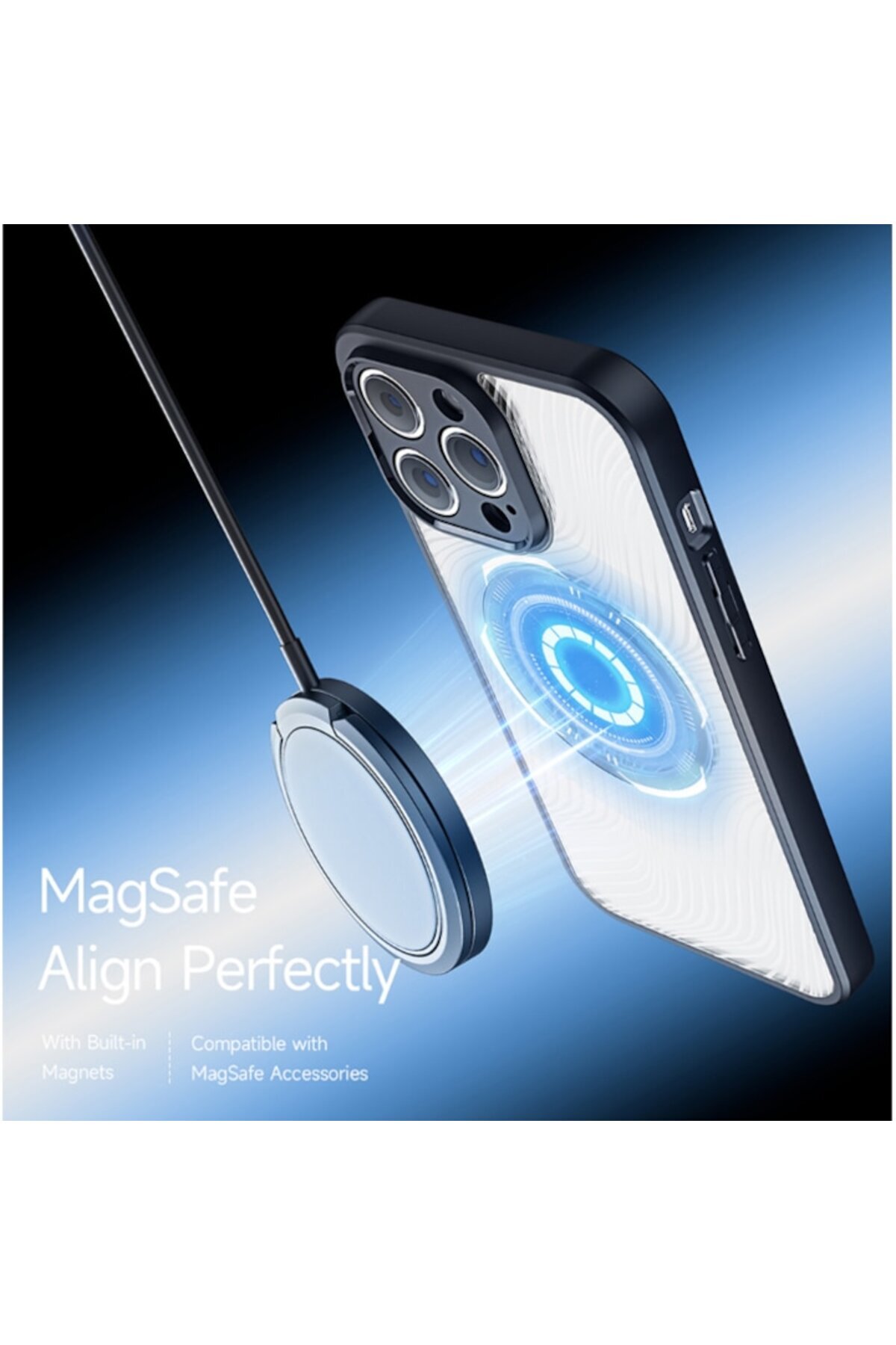 Rao-Aimo MagSafe Series Protective Case, Compatible with iPhone 14 Pro, Black Transparent 3