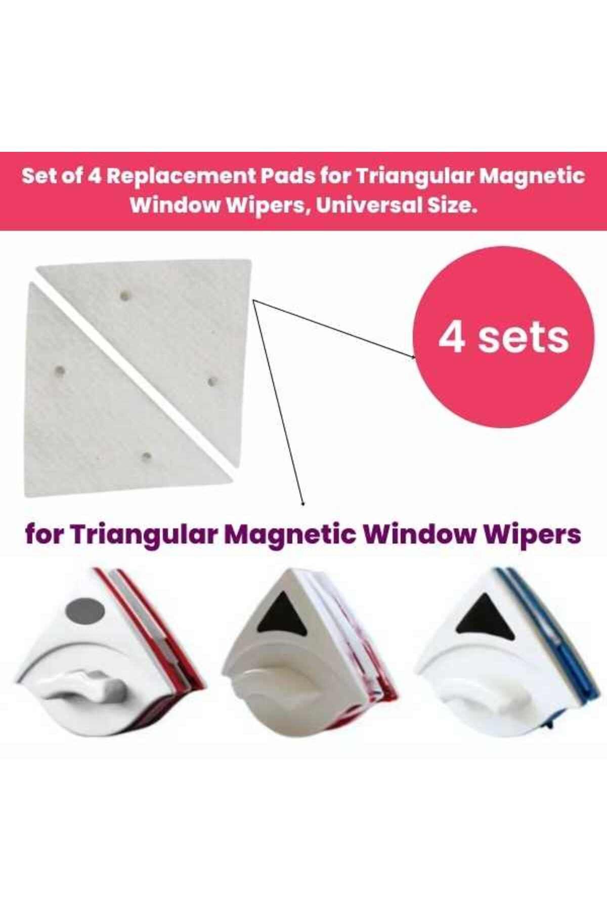 Mercaton-Set of 4 Magnetic Wiper Refills in Triangle Shape, Universal Size, Comp 1