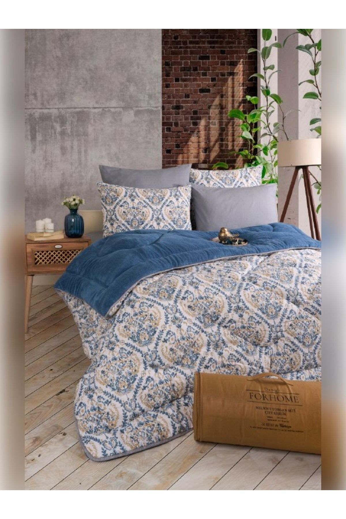 Sudemhome-Double Welsoft Sleeping Set Double Sided Wellsoft Fluffy Fleece Quilt and Battal Fitted Sheet 1